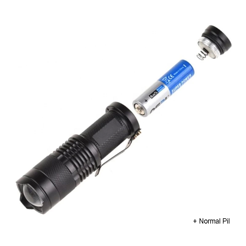 Mini Güçlü Şarjlı Pilli El Feneri  Wt-304 - Lisinya