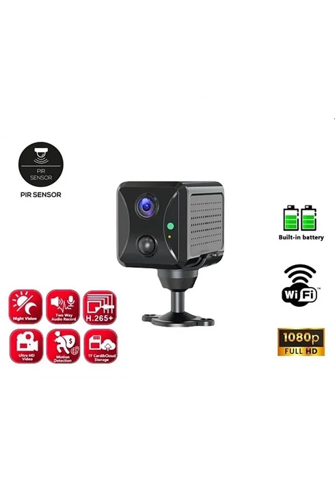 Mini Pır Sensörlü Algılamalı Sesli Konuşmalı 1080p Hd Kablosuz Kamera - Lisinya