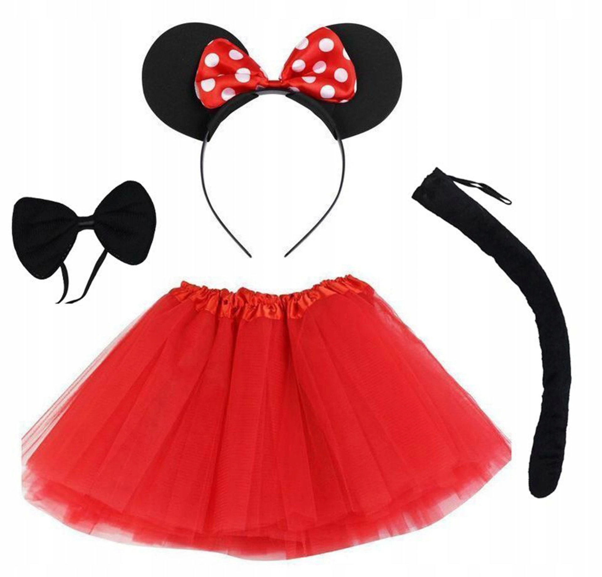 Minnie Mouse Kostüm Seti Etek Taç Kuyruk Papyon Gösteri Seti - Lisinya