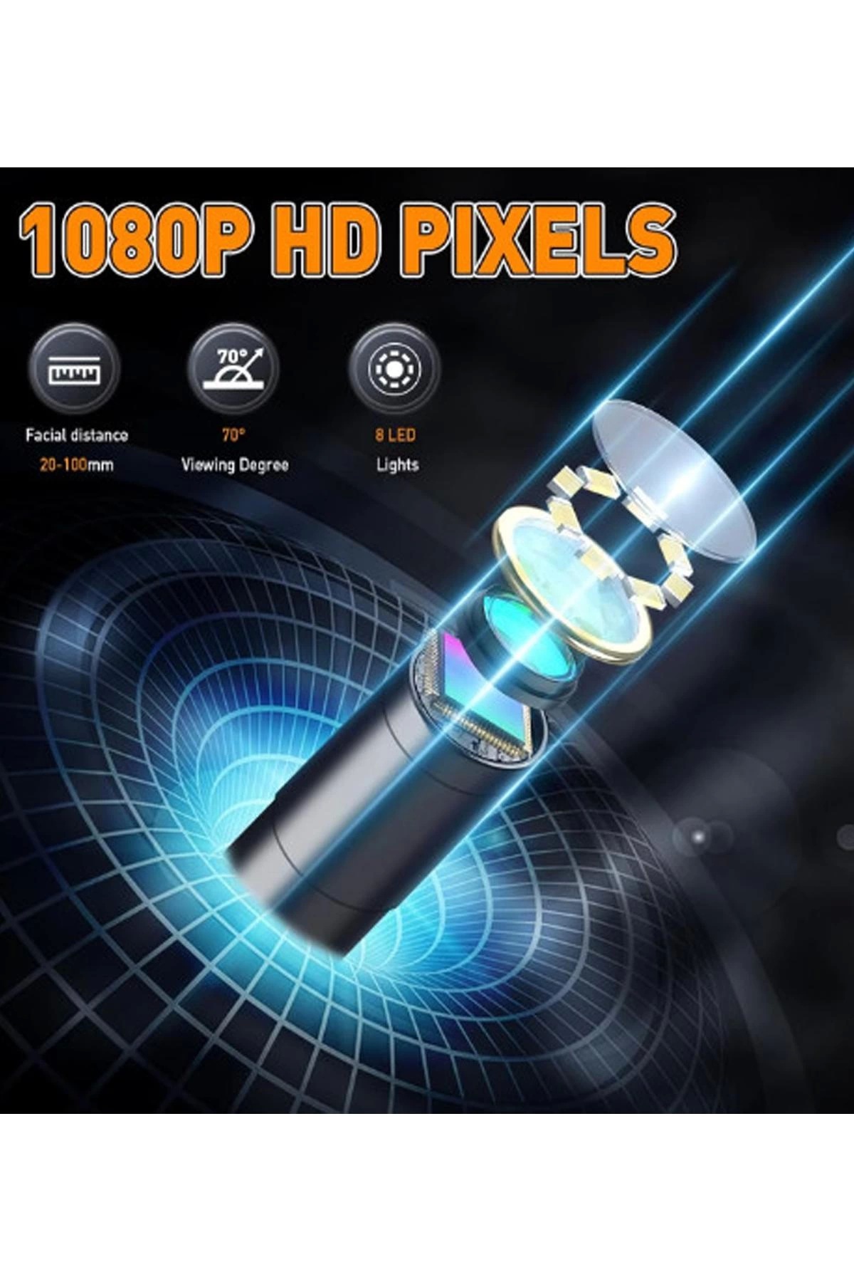 Monitörlü Çift Kameralı 10 Mt Sert Kablo Yılan Endoskop Kamera 8 Mm 4.3 Inc - Lisinya Monitörlü Çift Kameralı 10 Mt Sert Kablo Yılan Endoskop Kamera 8 Mm 4.3 Inc - Lisinya