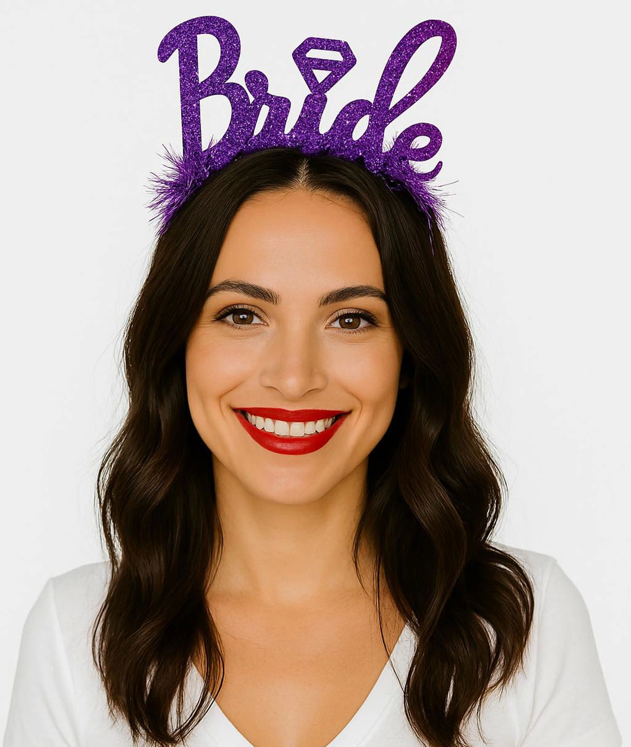 Mor Renk Bekarlığa Veda İtalik Yazı Alyanslı Bride Taç - Lisinya