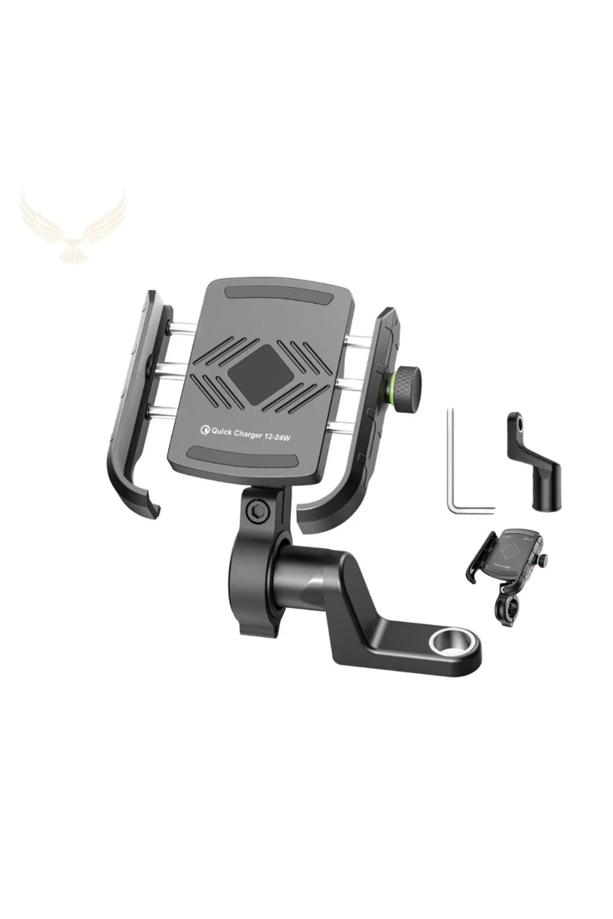 Motosiklet Gidon Ve Ayna Bağlantılı Motor Ve Bisiklet Uyumlu Telefon Tutucu 12-24w Hızlı Şarj - Lisinya