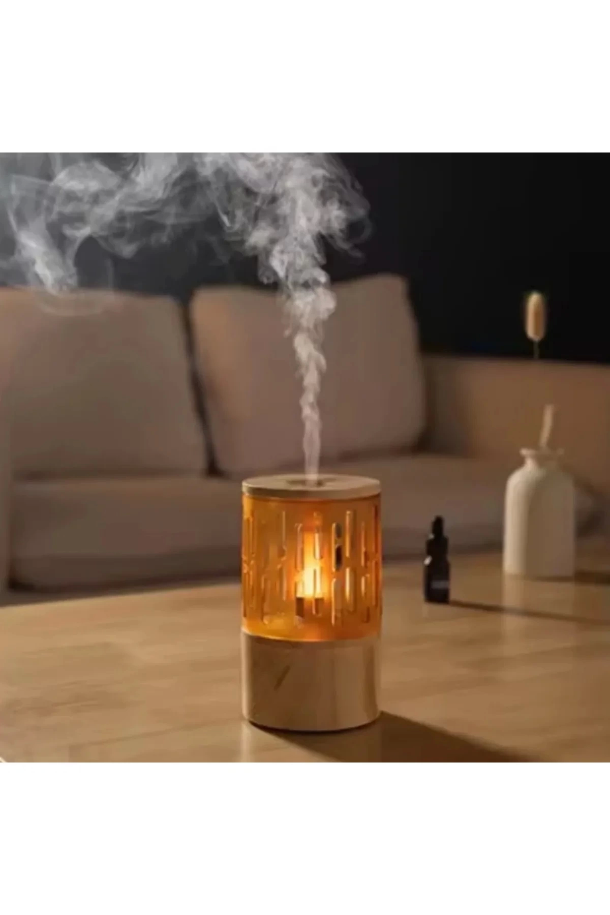 Mum Işığı Görünümlü Taşınabilir 125ml Kapasiteli Işıklı Aroma Yayıcı Hava Nemlendirici - Lisinya Mum Işığı Görünümlü Taşınabilir 125ml Kapasiteli Işıklı Aroma Yayıcı Hava Nemlendirici - Lisinya