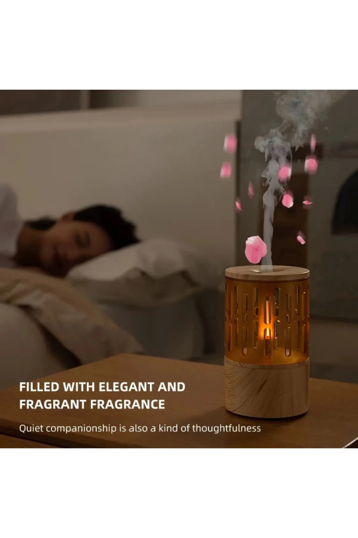 Mum Işığı Görünümlü Taşınabilir 125ml Kapasiteli Işıklı Aroma Yayıcı Hava Nemlendirici - Lisinya Mum Işığı Görünümlü Taşınabilir 125ml Kapasiteli Işıklı Aroma Yayıcı Hava Nemlendirici - Lisinya