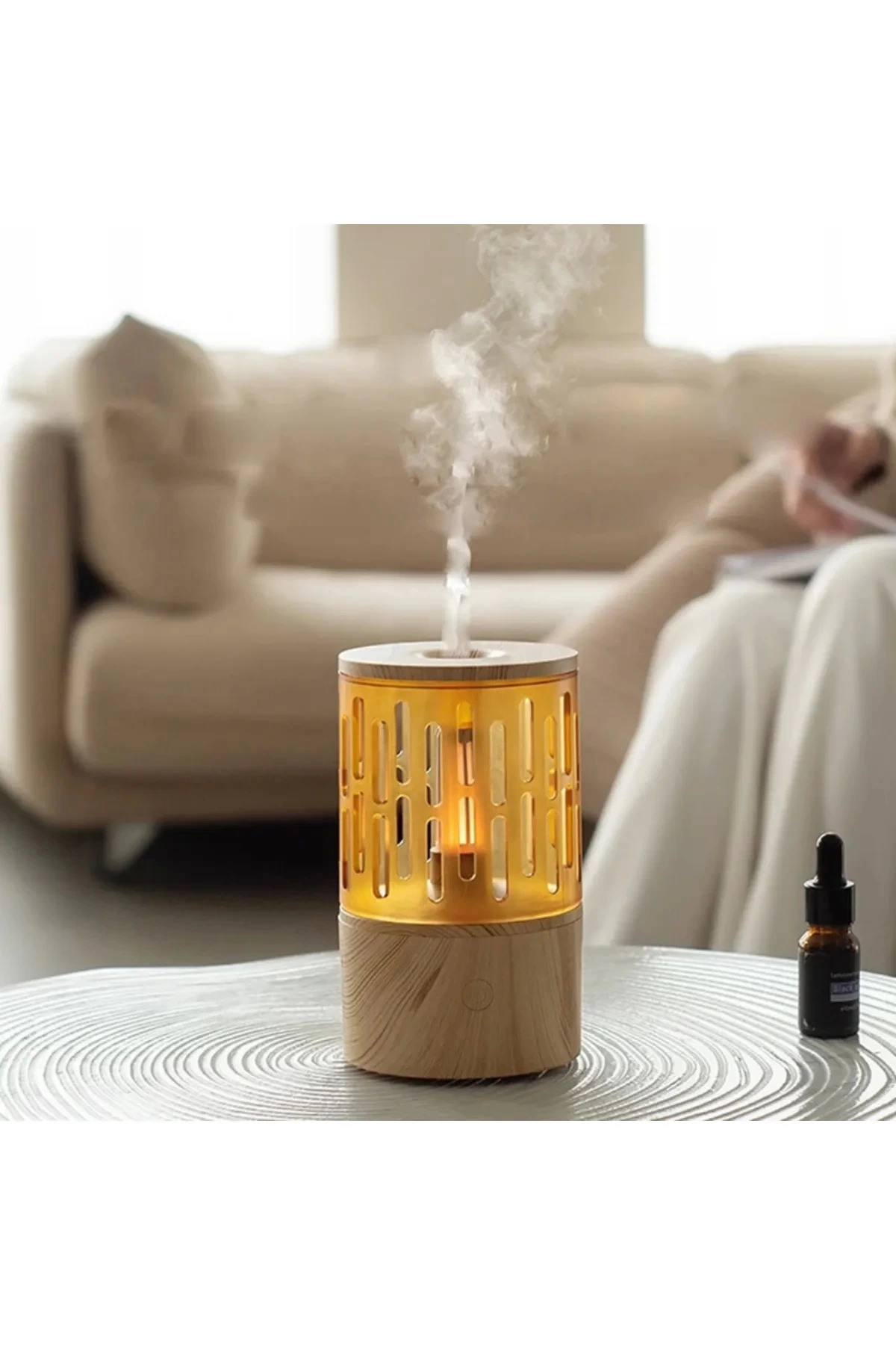 Mum Işığı Görünümlü Taşınabilir 125ml Kapasiteli Işıklı Aroma Yayıcı Hava Nemlendirici - Lisinya Mum Işığı Görünümlü Taşınabilir 125ml Kapasiteli Işıklı Aroma Yayıcı Hava Nemlendirici - Lisinya