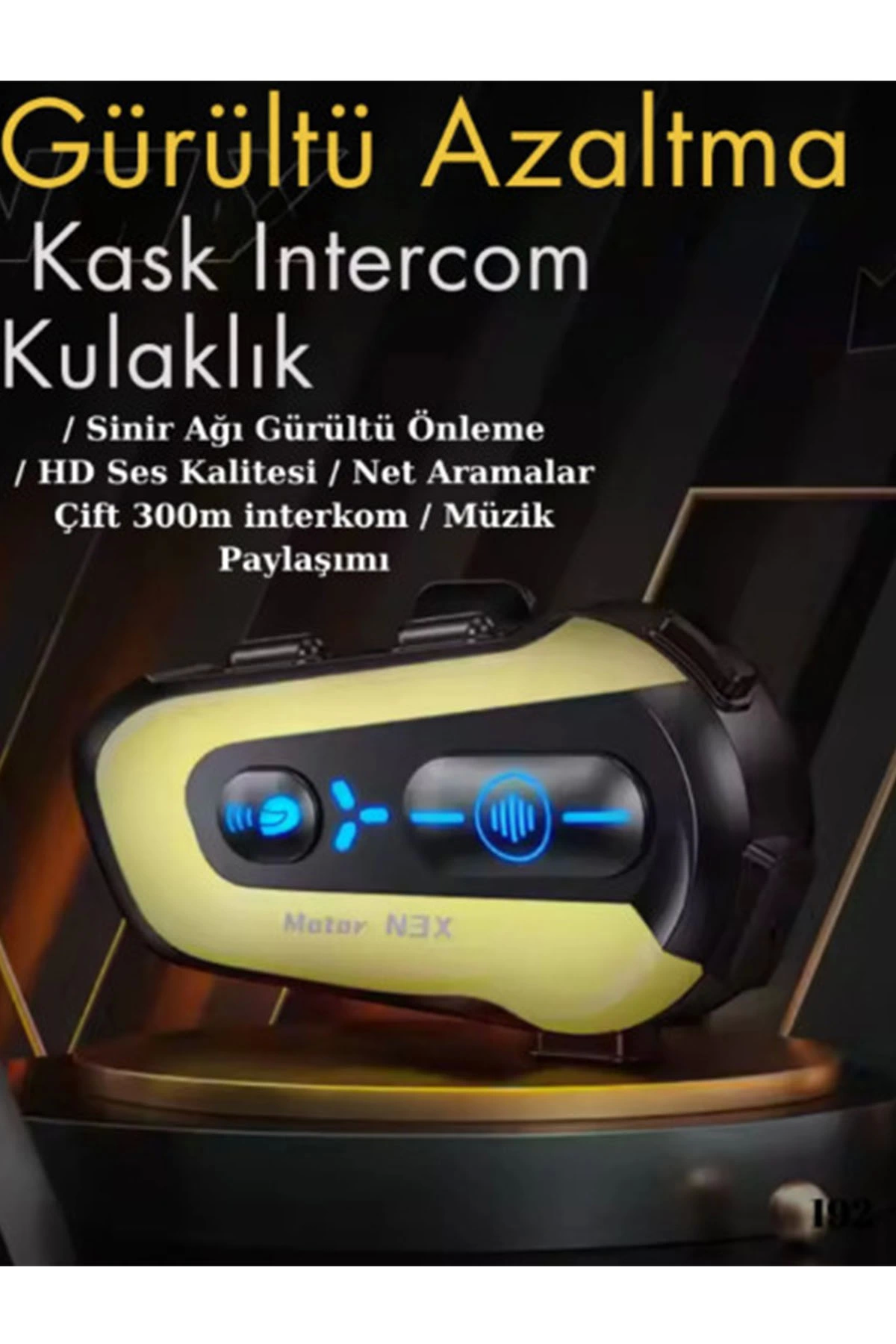 N3x Rgb Işıklı Intercom 3 Kişi Bağlantılı 1000mah Motosiklet Bluetooth Kulaklık Seti - Lisinya