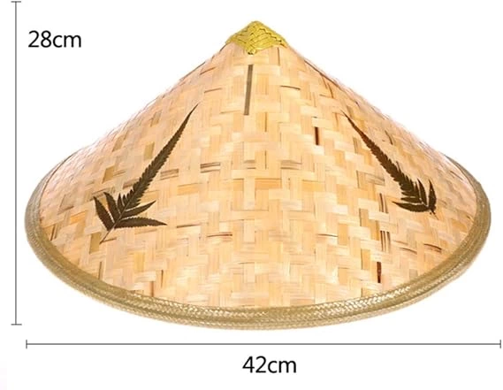 Naturel Renk Cambodia Kamboçyalı Vietnam Şapkası Pvc Hasır - Lisinya