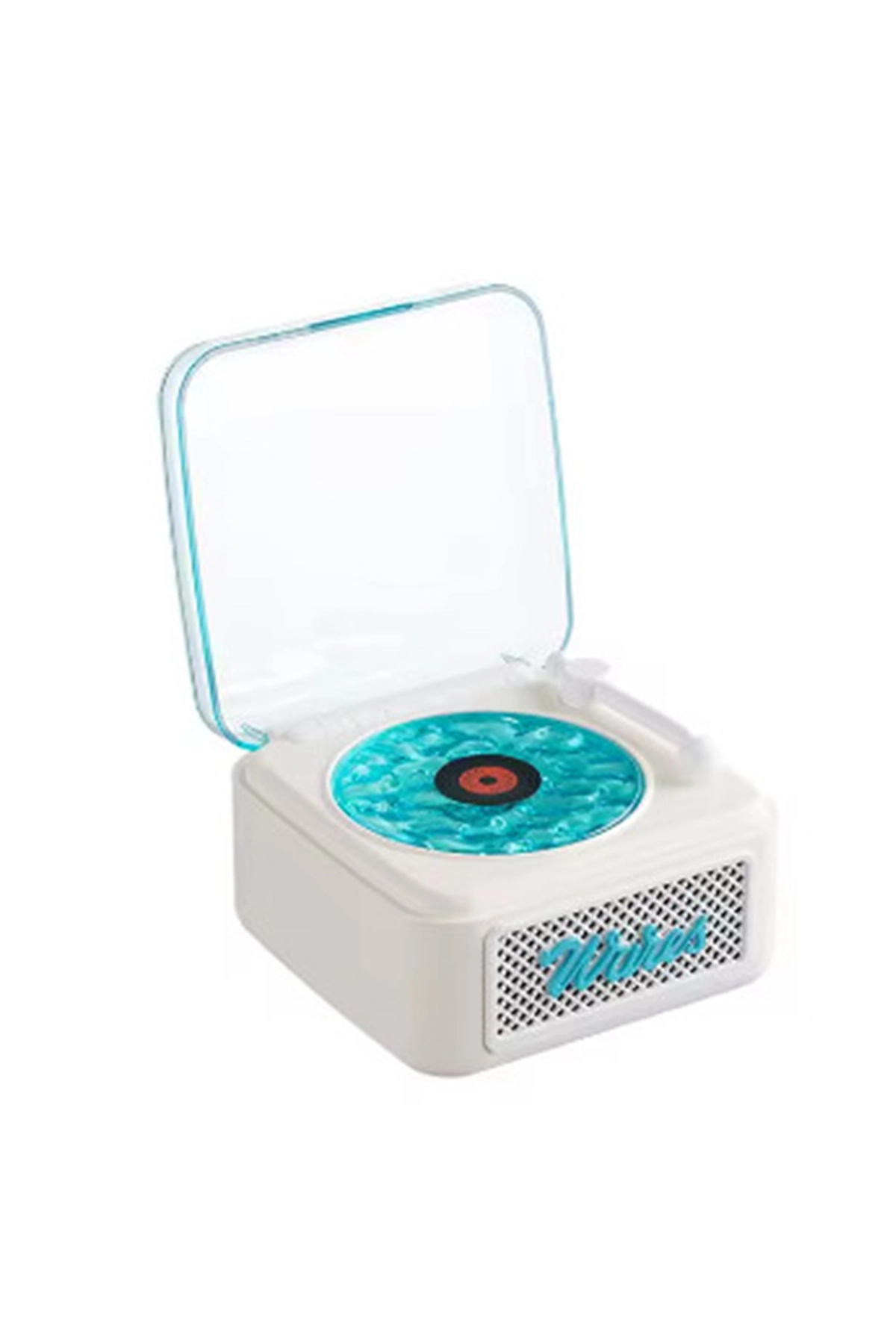 Nostalji Mini Plak Görünümlü Radyolu Bluetooth Hoparlör 3d Ses Dalgası Retro Müzik Plak Beyaz - Lisinya