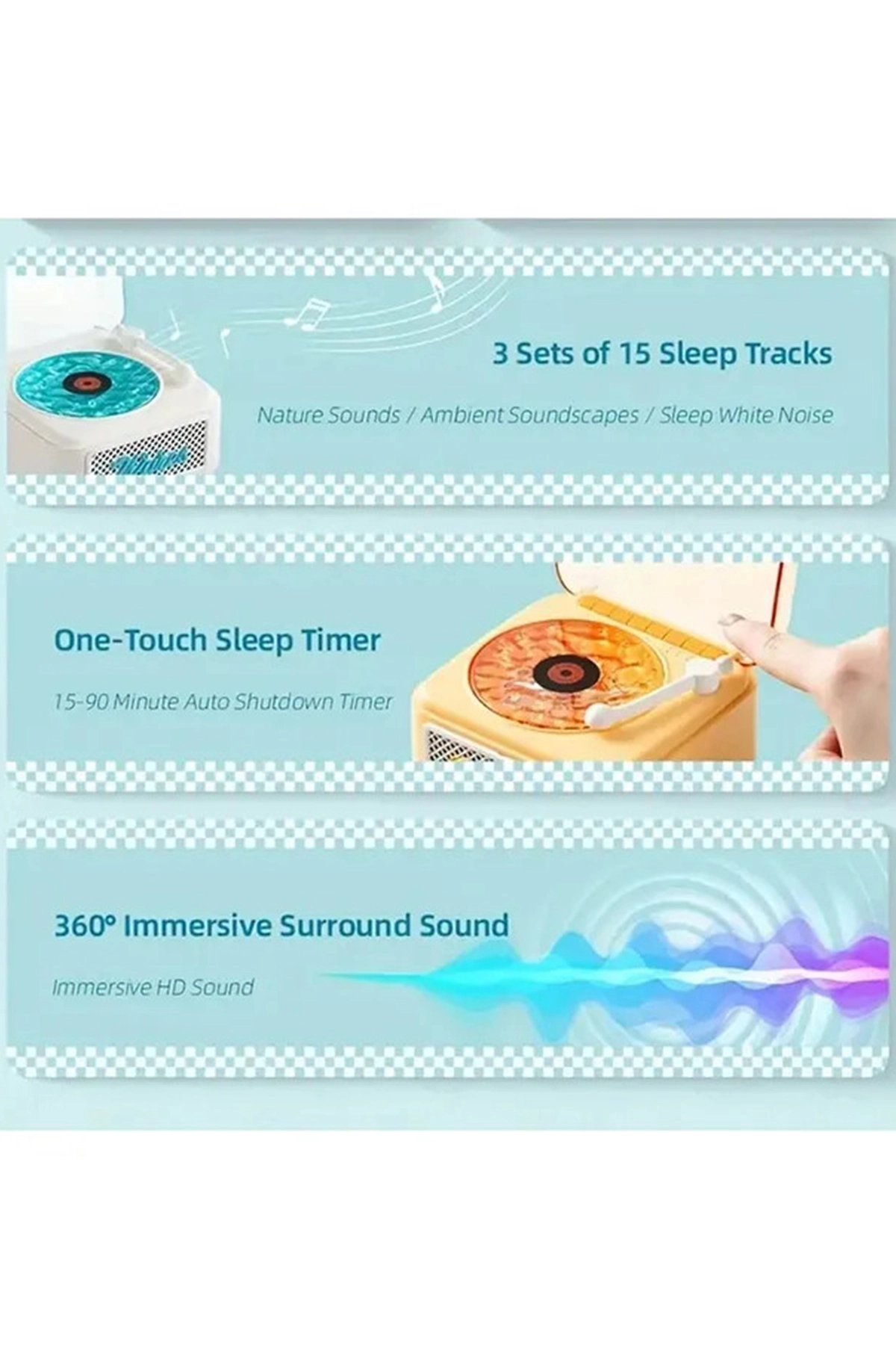 Nostalji Mini Plak Görünümlü Radyolu Bluetooth Hoparlör 3d Ses Dalgası Retro Müzik Plak Beyaz - Lisinya
