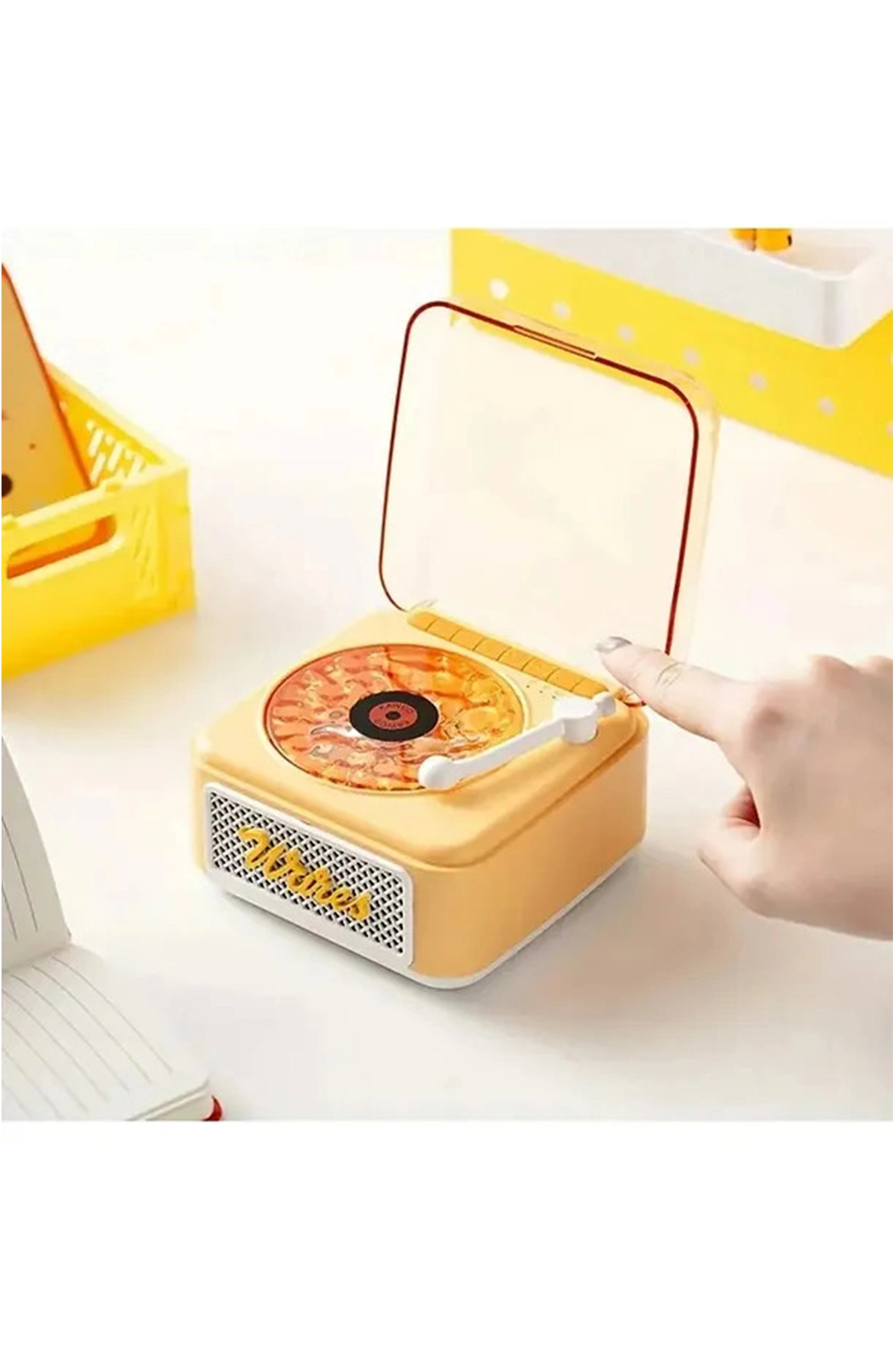 Nostalji Mini Plak Görünümlü Radyolu Bluetooth Hoparlör 3d Ses Dalgası Retro Müzik Plak Sarı - Lisinya Nostalji Mini Plak Görünümlü Radyolu Bluetooth Hoparlör 3d Ses Dalgası Retro Müzik Plak Sarı - Lisinya