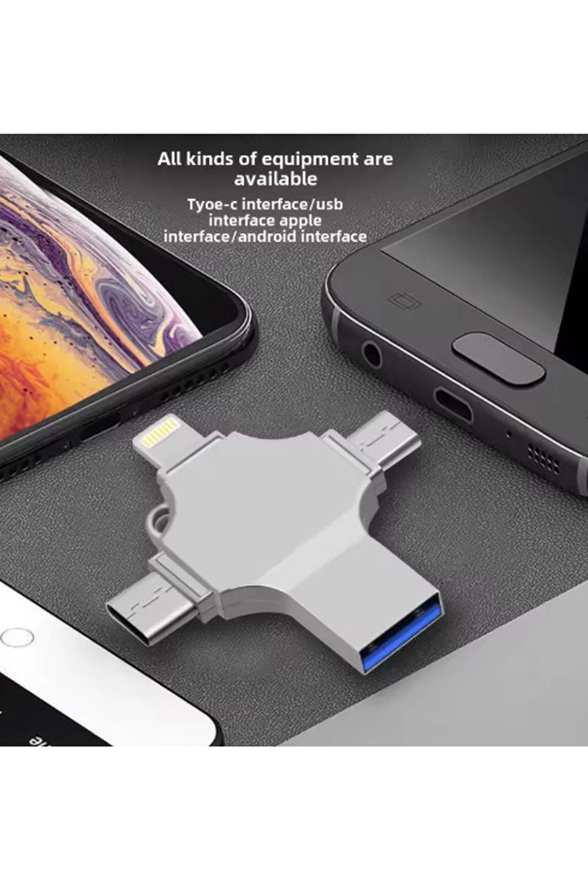 Otg 4in1 Cep Telefonu Çok Fonksiyonlu Usb Flash Bellek 128 Gb Type-c, Micro Sd Ve Kart Okuyucu - Lisinya