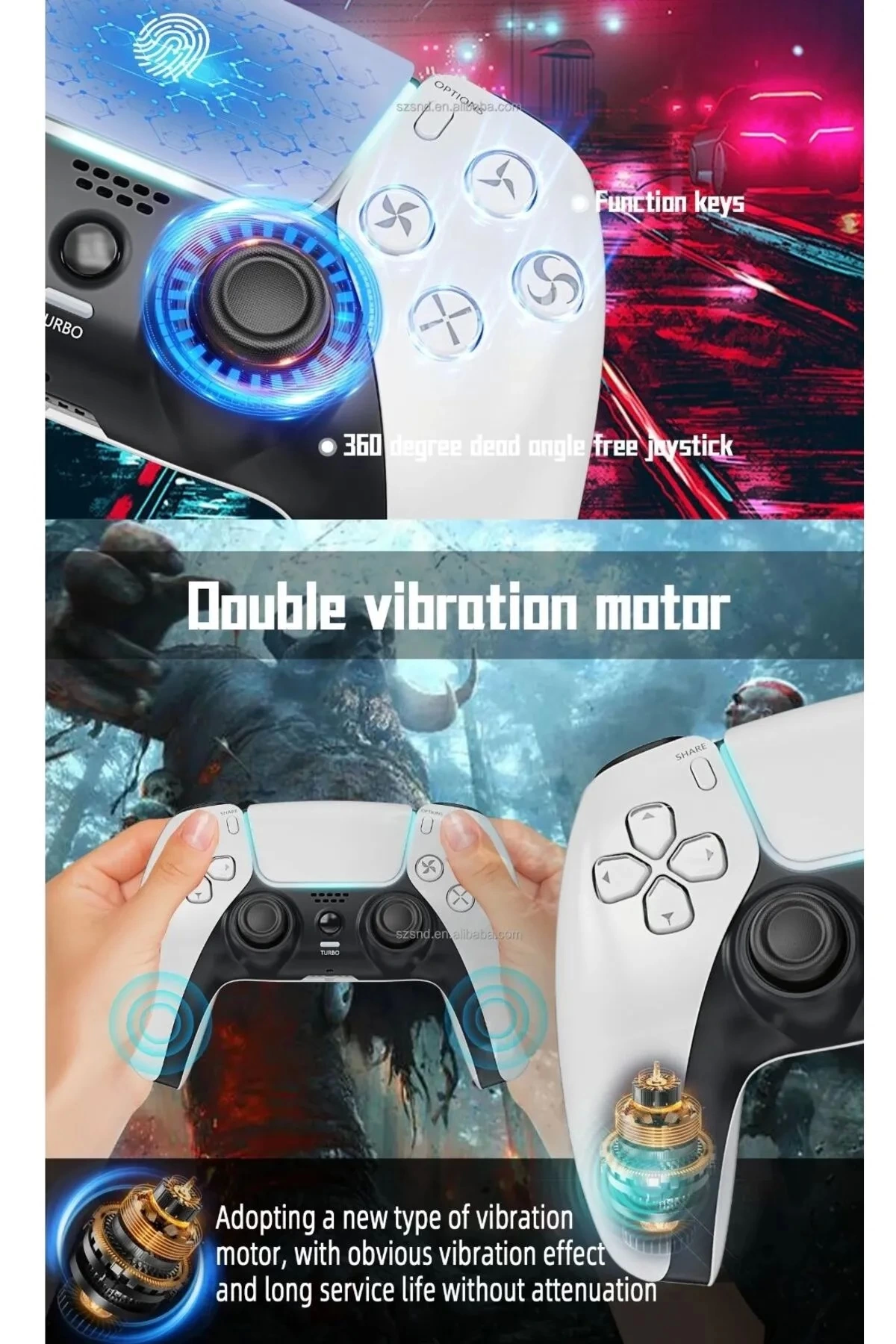 P4 Plus Bluetooth Titreşimli Ps4/ps5 Uyumlu Pc Telefon Joystick Kablosuz Oyun Kolu - Lisinya