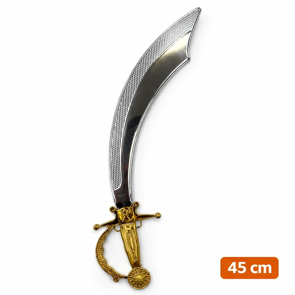 Parlak Metal Görünümlü Plastik Korsan Kılıcı 45 Cm - Lisinya