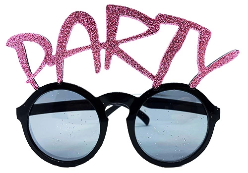 Party Yazılı Simli Pembe Renk Parti Gözlüğü 15x7 Cm - Lisinya Party Yazılı Simli Pembe Renk Parti Gözlüğü 15x7 Cm - Lisinya