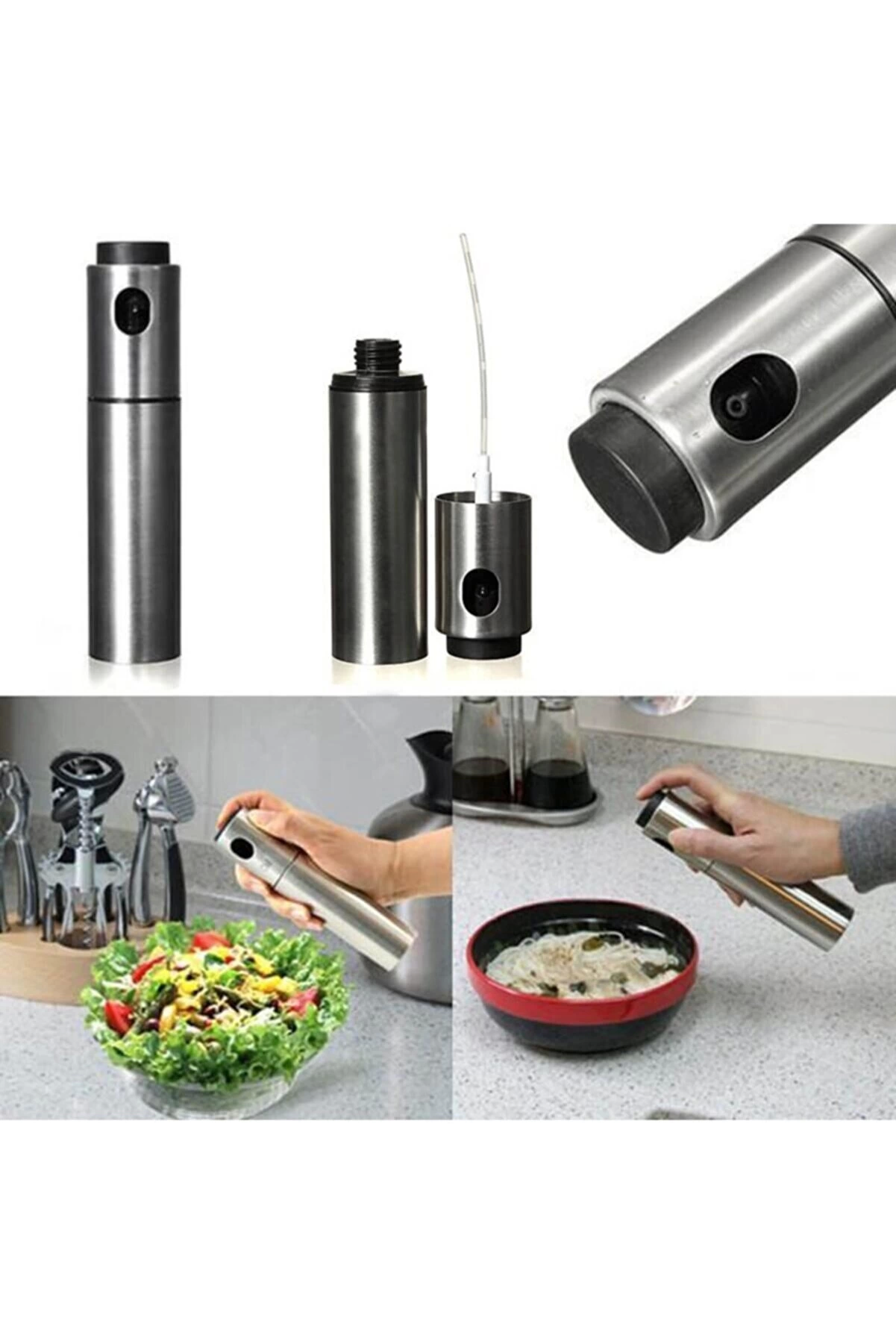 Paslanmaz Çelik Gövdeli Spray Yağlık - Zeytinyağ/sirke Püskürtücü - Lisinya Paslanmaz Çelik Gövdeli Spray Yağlık - Zeytinyağ/sirke Püskürtücü - Lisinya