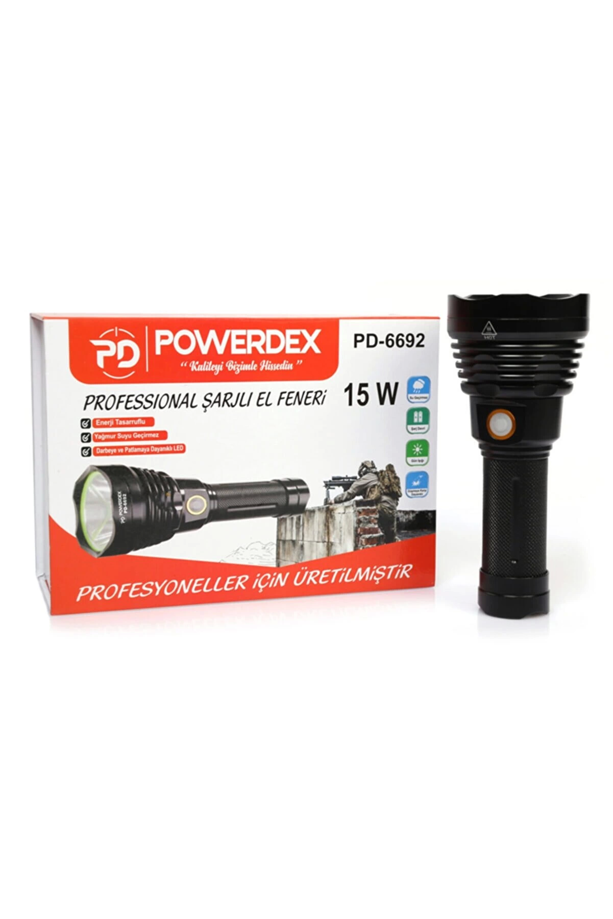 Pd-6692 15 Watt 1000 Lümen Profesyonel Şarjlı El Feneri - Lisinya Pd-6692 15 Watt 1000 Lümen Profesyonel Şarjlı El Feneri - Lisinya