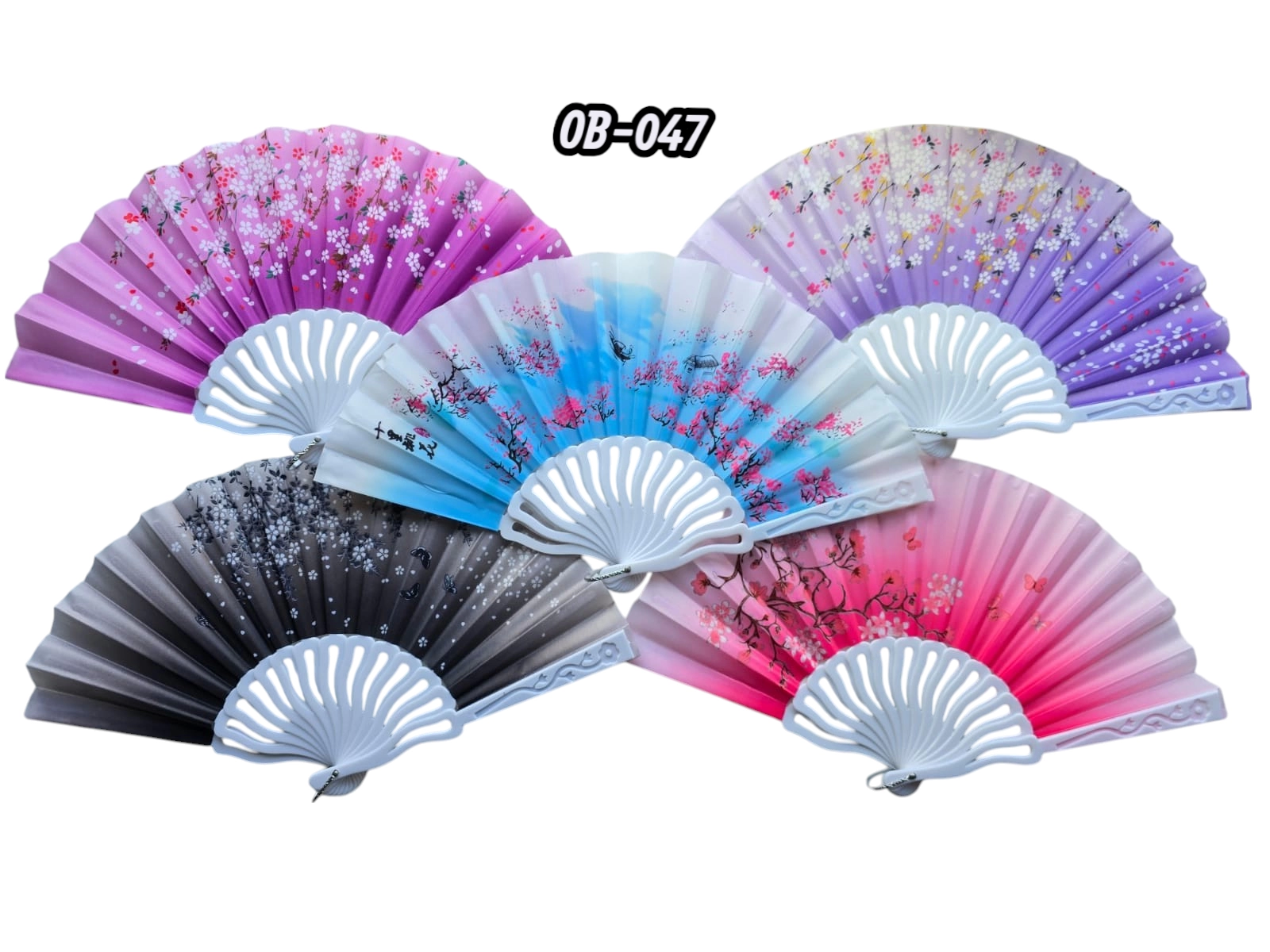 Plastik Kumaş Yelpaze 12'li Karışık Ob-047 - Lisinya