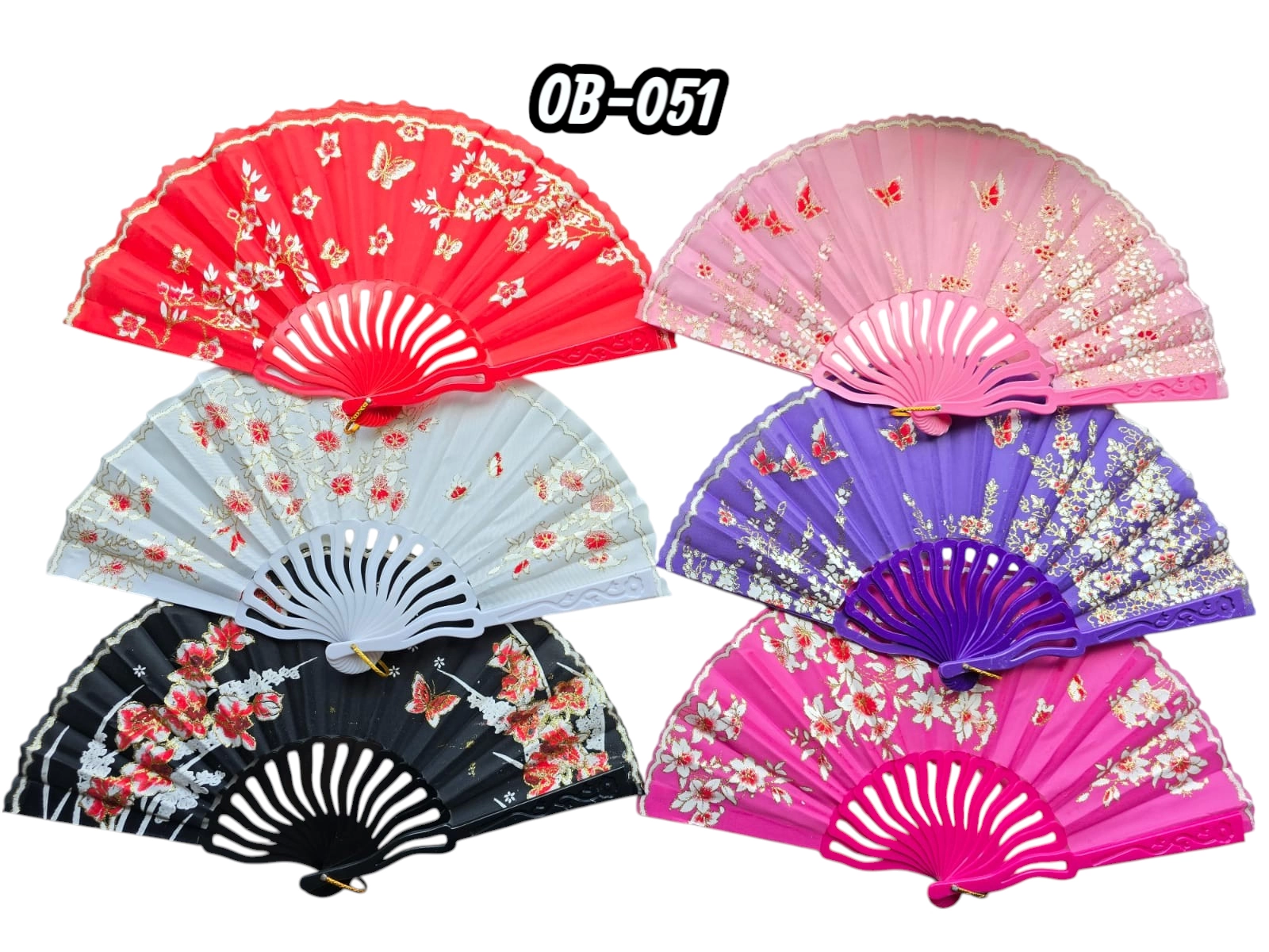 Plastik Kumaş Yelpaze 12'li Karışık Ob-051 - Lisinya