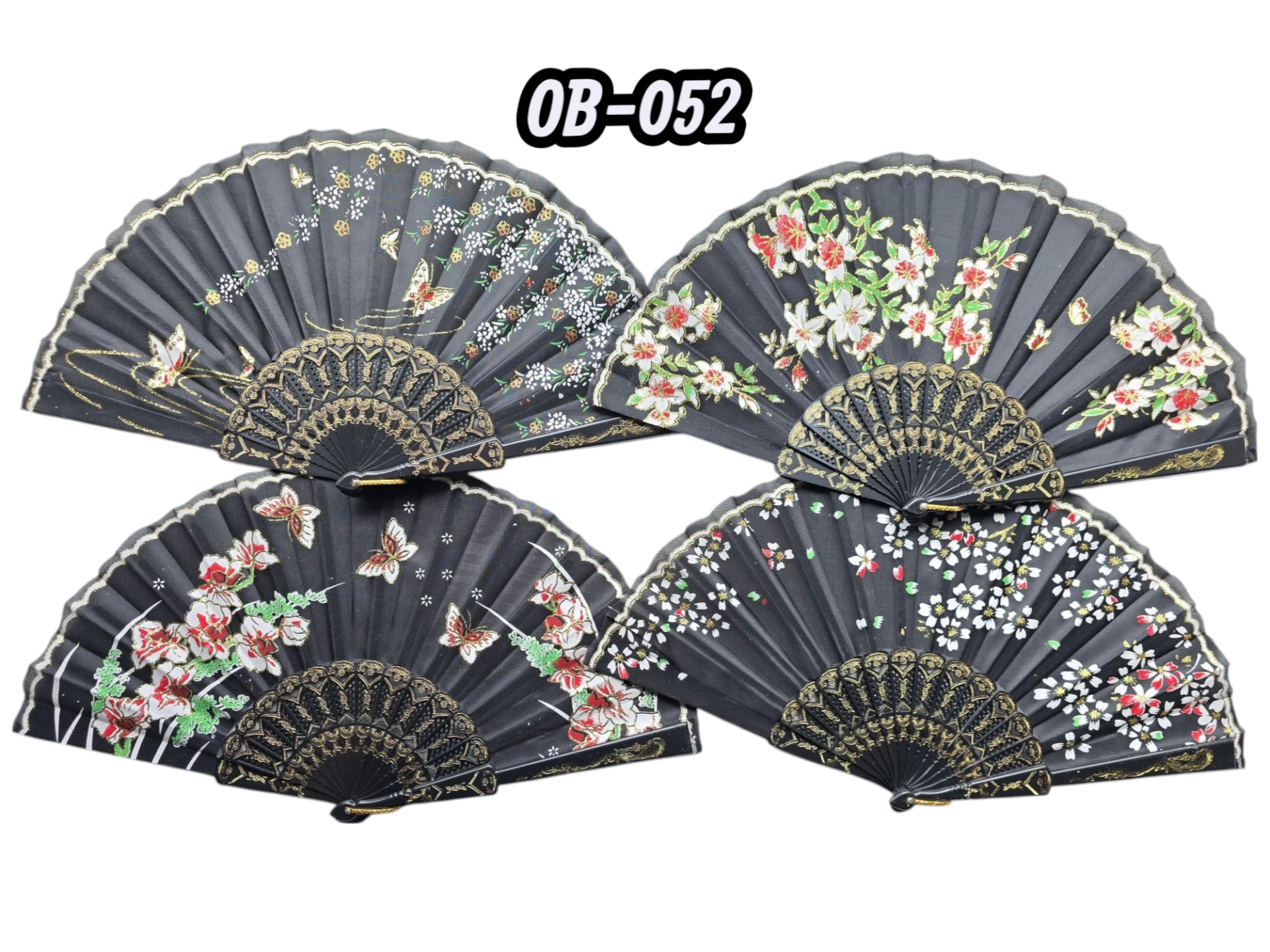 Plastik Kumaş Yelpaze 12'li Karışık Ob-052 - Lisinya