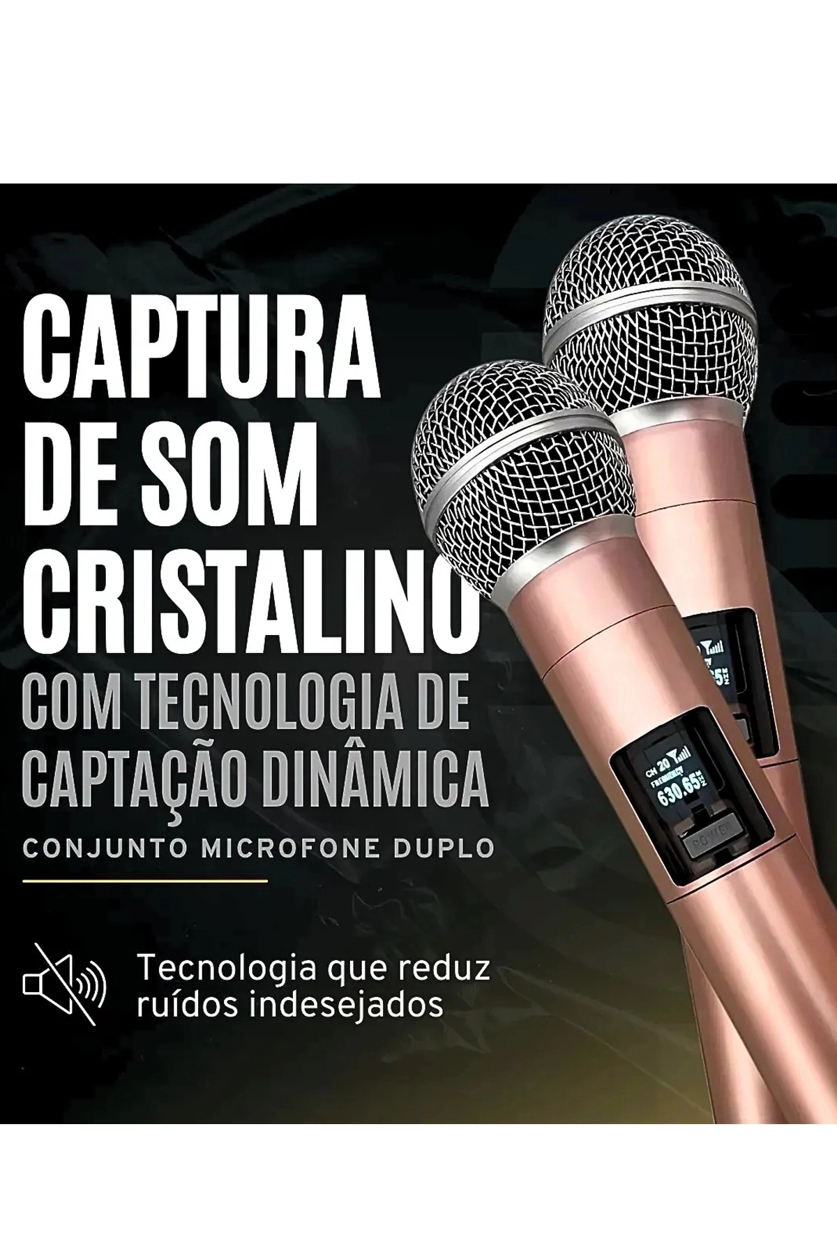 Profesyonel Çiftli Kablosuz Mikrofon Seti Karaoke Şarj Edilebilir 50 Metre Mesafe Rose - Lisinya