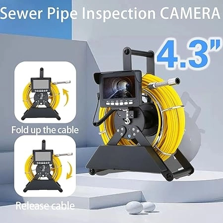 Profosyonel Ekranlı Kameralı 30 Metre Fiber Kablo Yılan Endoskop Kameralı Hafıza Kart Girişli Kuyu, Sondaj, Kanalizyasyon Kamerası 8 Mm 4.3 Inc - Lisinya