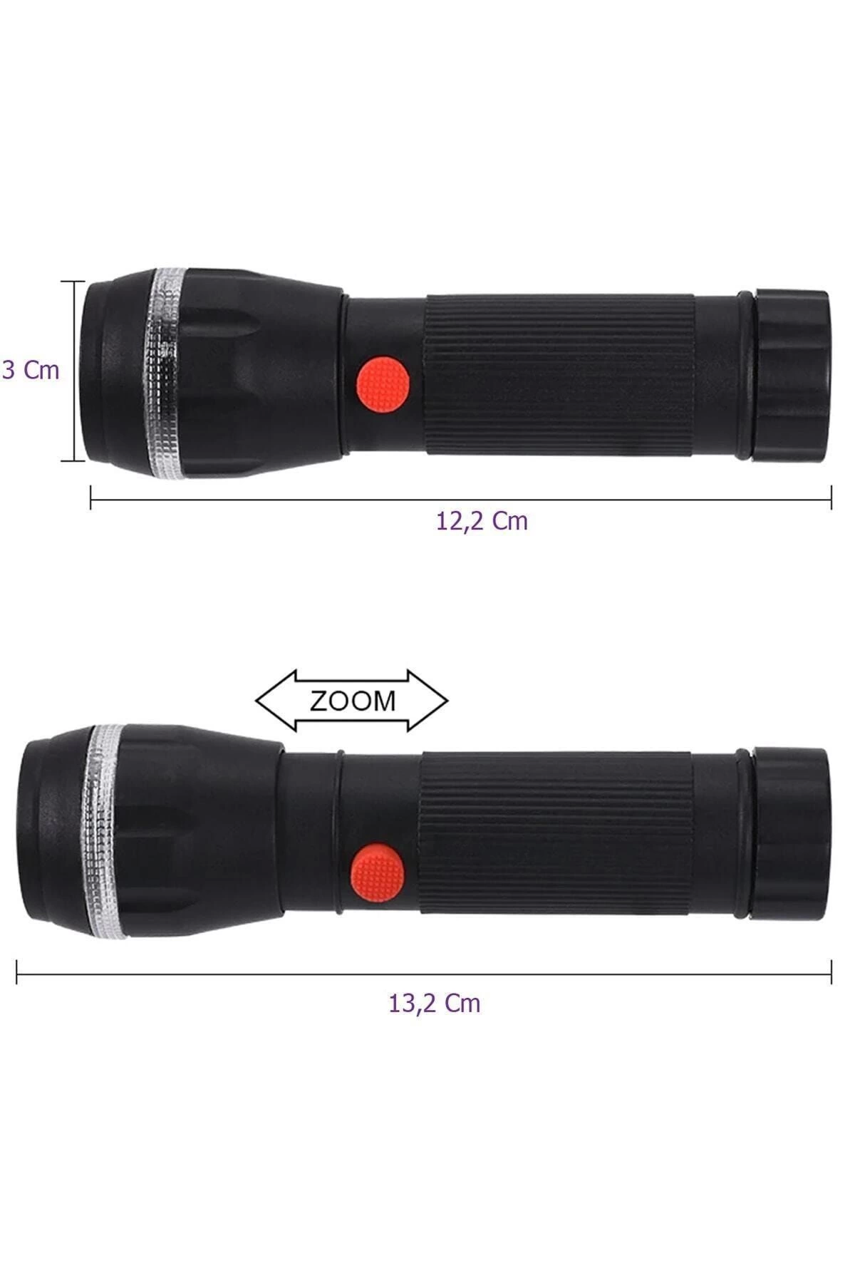 Ps-7083 Plastik Zoomlu Pilli El Feneri - Lisinya