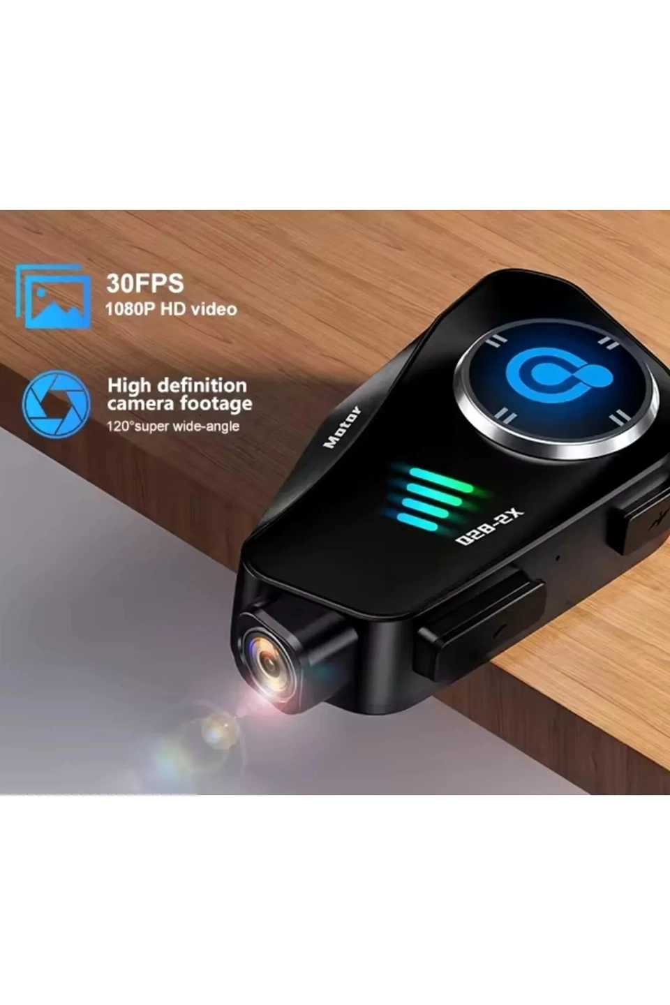 Q28 2x 2 Eşleşmeli Motosiklet Kask Bluetooth Kulaklık 1080p Kamera Su Geçirmez Intercom - Lisinya
