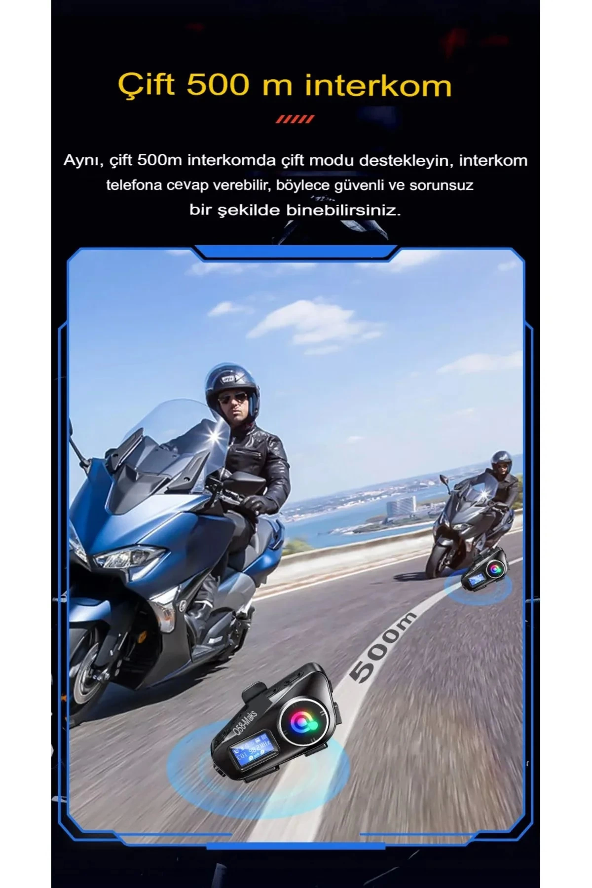 Q58-max Radyolu 2 Kişi Bağlantılı Bluetooth Kask Kulaklık Ekranlı Fenerli Müzik Ve Telsiz Intercom - Lisinya Q58-max Radyolu 2 Kişi Bağlantılı Bluetooth Kask Kulaklık Ekranlı Fenerli Müzik Ve Telsiz Intercom - Lisinya