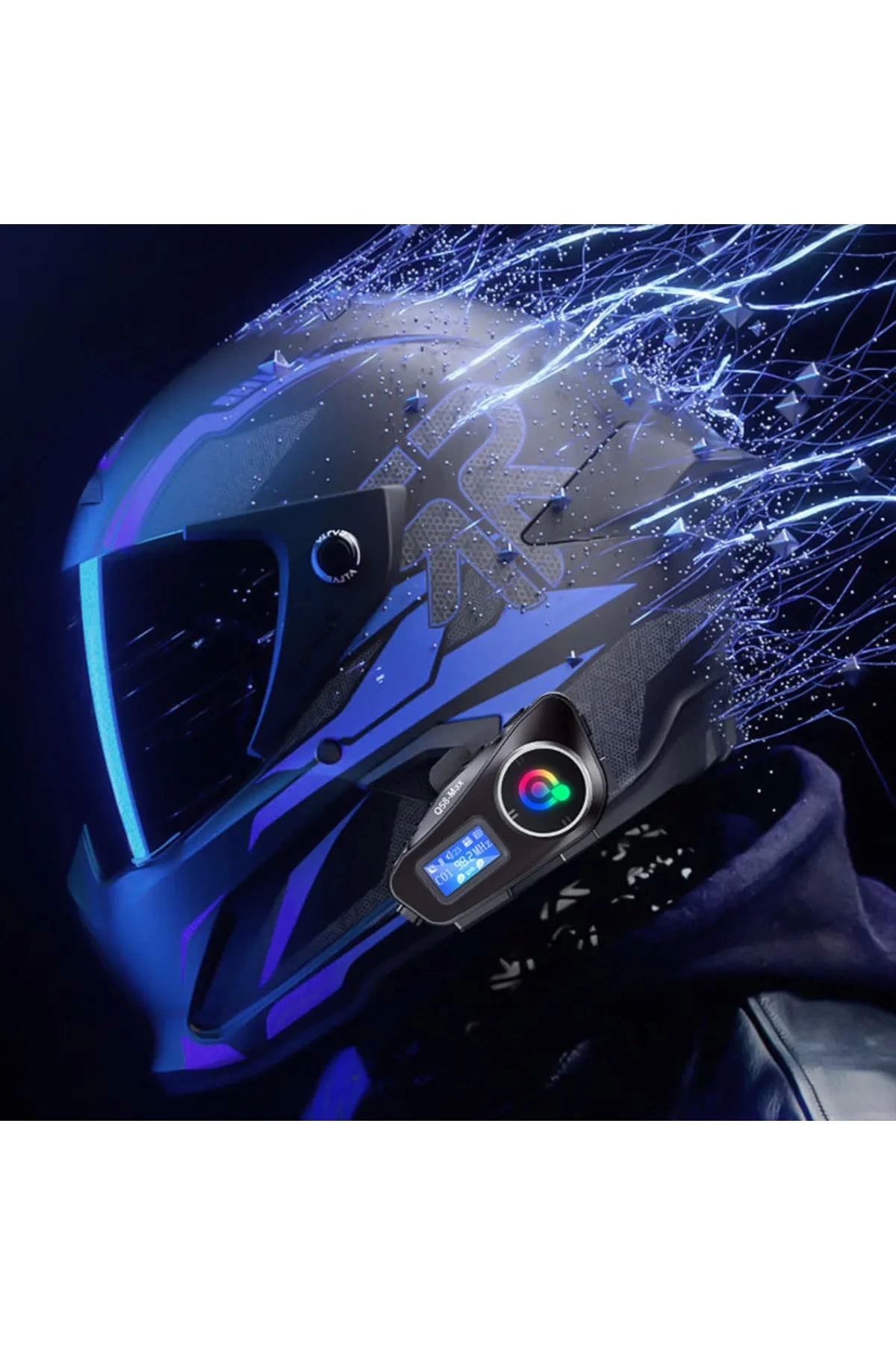 Q58-max Radyolu 2 Kişi Bağlantılı Bluetooth Kask Kulaklık Ekranlı Fenerli Müzik Ve Telsiz Intercom - Lisinya Q58-max Radyolu 2 Kişi Bağlantılı Bluetooth Kask Kulaklık Ekranlı Fenerli Müzik Ve Telsiz Intercom - Lisinya