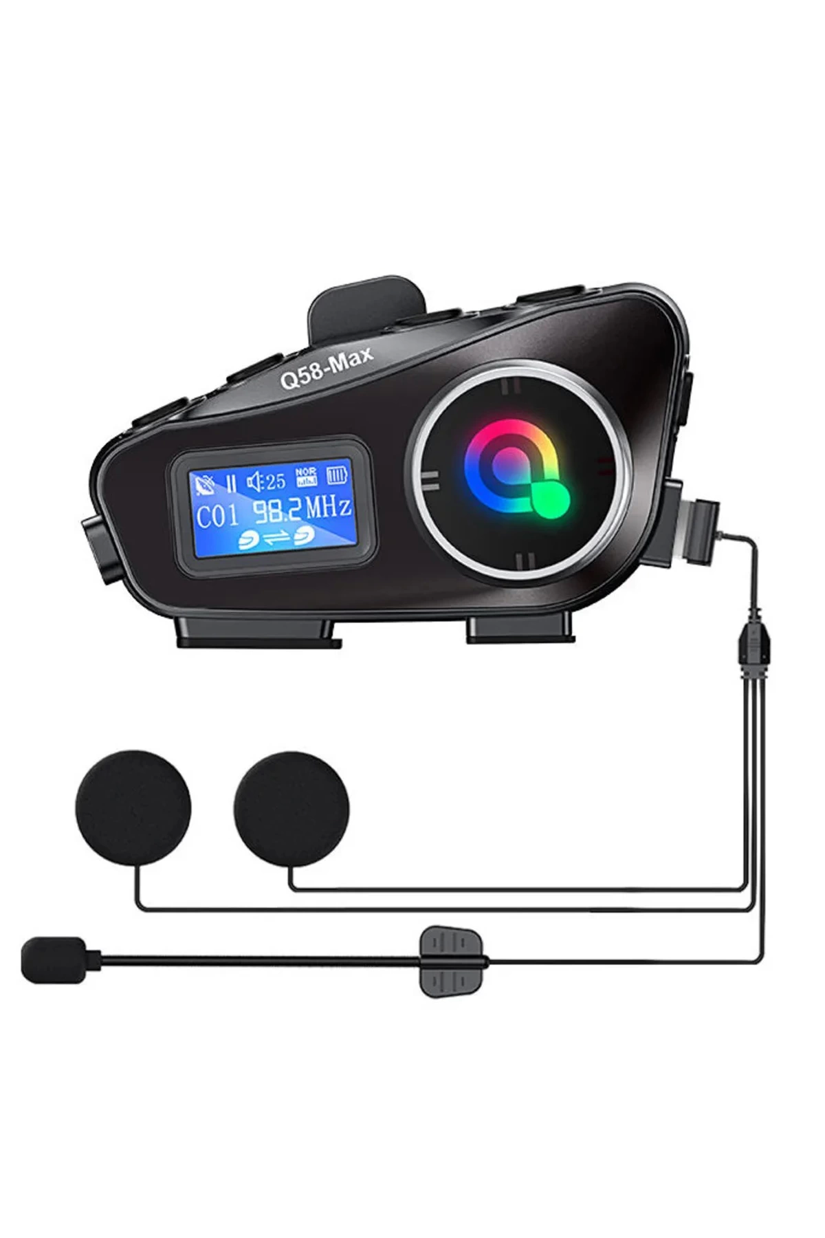 Q58-max Radyolu 2 Kişi Bağlantılı Bluetooth Kask Kulaklık Ekranlı Fenerli Müzik Ve Telsiz Intercom - Lisinya Q58-max Radyolu 2 Kişi Bağlantılı Bluetooth Kask Kulaklık Ekranlı Fenerli Müzik Ve Telsiz Intercom - Lisinya