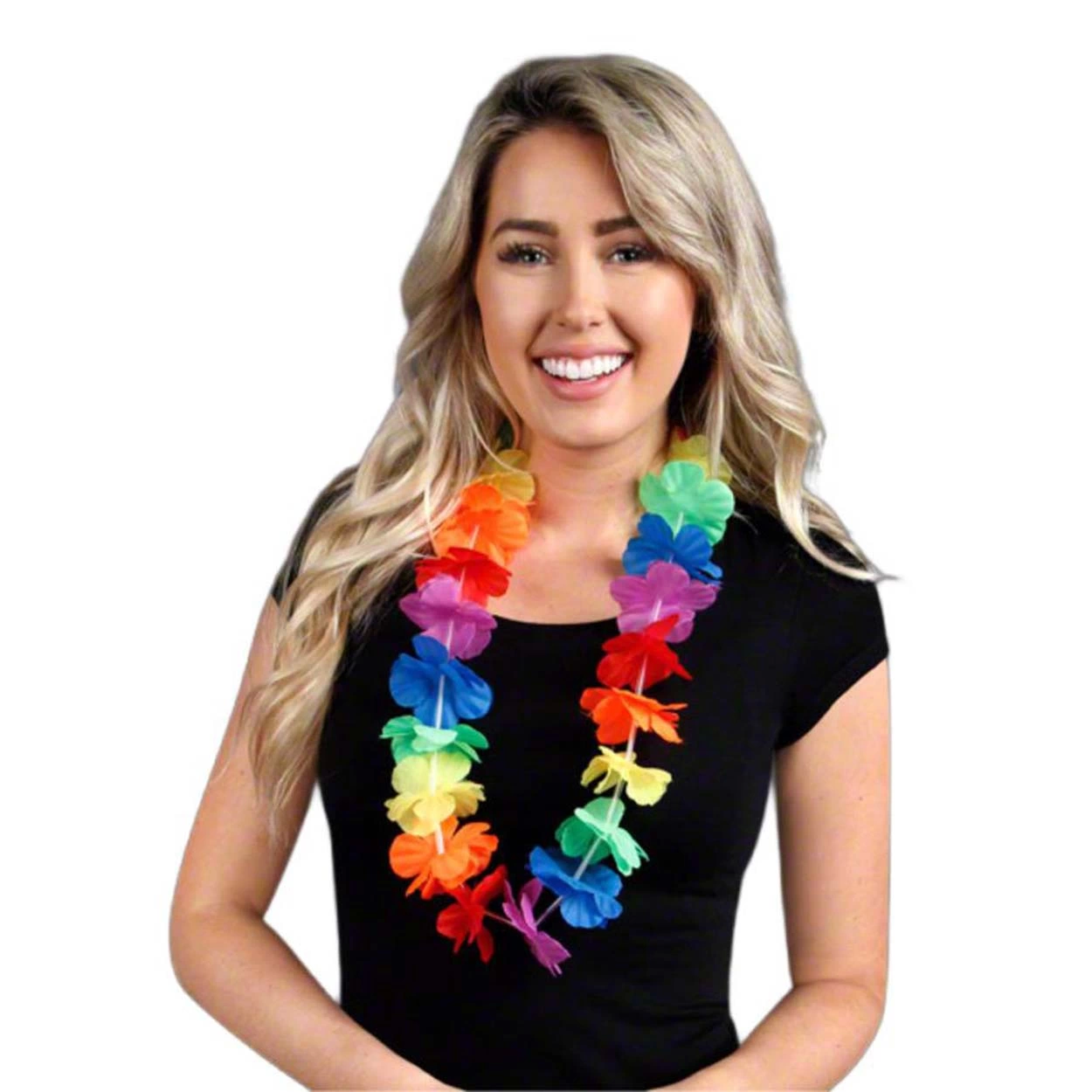 Hawaii Çiçekli Boyun Kolyesi - Renkli Tropikal Parti Leisi - Lisinya