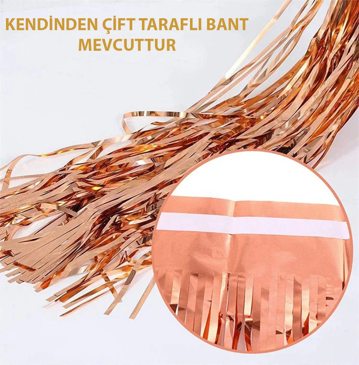 Rose Gold Püsküllü Kapı Perdesi - Parti, Bekarlığa Veda, Doğum Günü 1x2 M - Lisinya Rose Gold Püsküllü Kapı Perdesi - Parti, Bekarlığa Veda, Doğum Günü 1x2 M - Lisinya