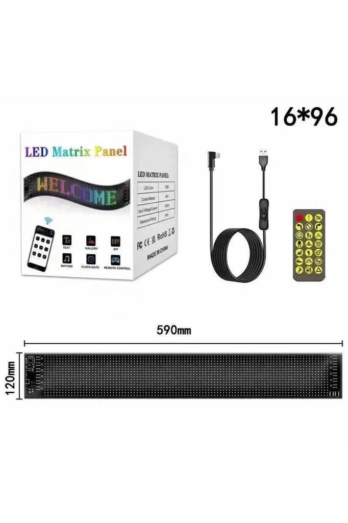 Rp1259 Led Matrix Panel 16x96cm Telefon Kontrollü Kayar Led Animasyon Aydınlatma - Lisinya Rp1259 Led Matrix Panel 16x96cm Telefon Kontrollü Kayar Led Animasyon Aydınlatma - Lisinya