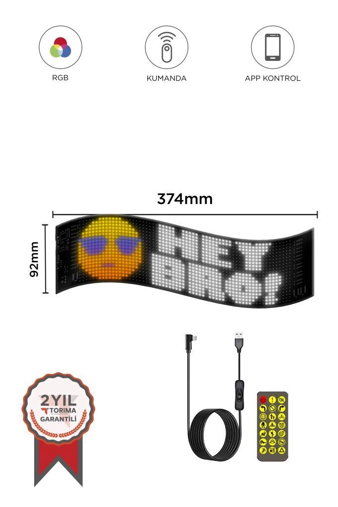 Rp937 Led Matrix Panel 16x64cm Telefon Kontrollü Kayar Led Animasyon Aydınlatma - Lisinya Rp937 Led Matrix Panel 16x64cm Telefon Kontrollü Kayar Led Animasyon Aydınlatma - Lisinya