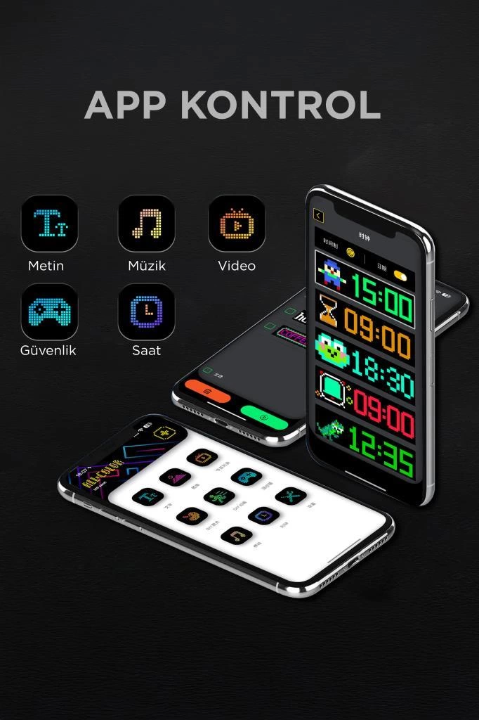 Rp937 Led Matrix Panel 16x64cm Telefon Kontrollü Kayar Led Animasyon Aydınlatma - Lisinya Rp937 Led Matrix Panel 16x64cm Telefon Kontrollü Kayar Led Animasyon Aydınlatma - Lisinya