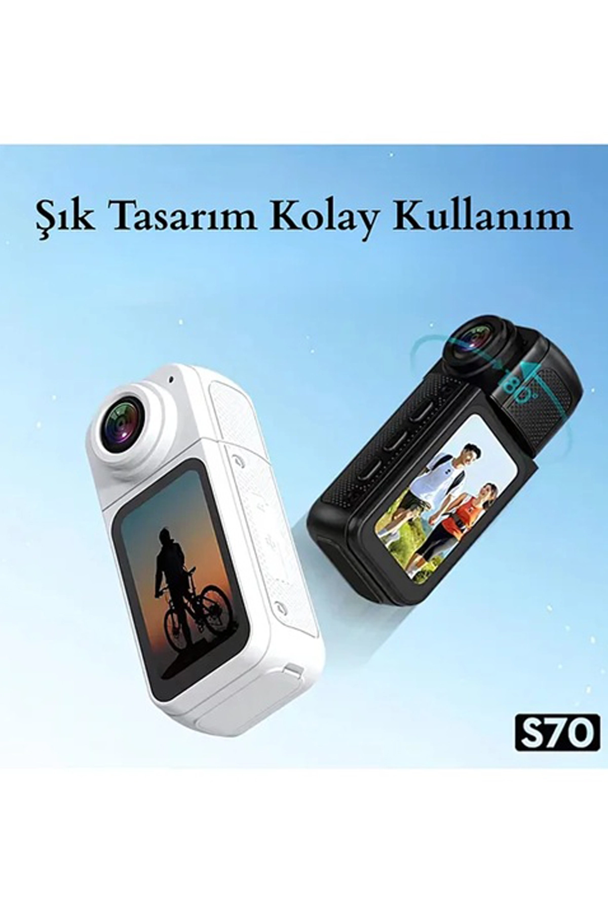 S70 Mıknatıslı Yaka Kamerası Hd Kalite, 30 Fps, Kolay Bağlantı, Boyun Askısı 2.7k Siyah - Lisinya