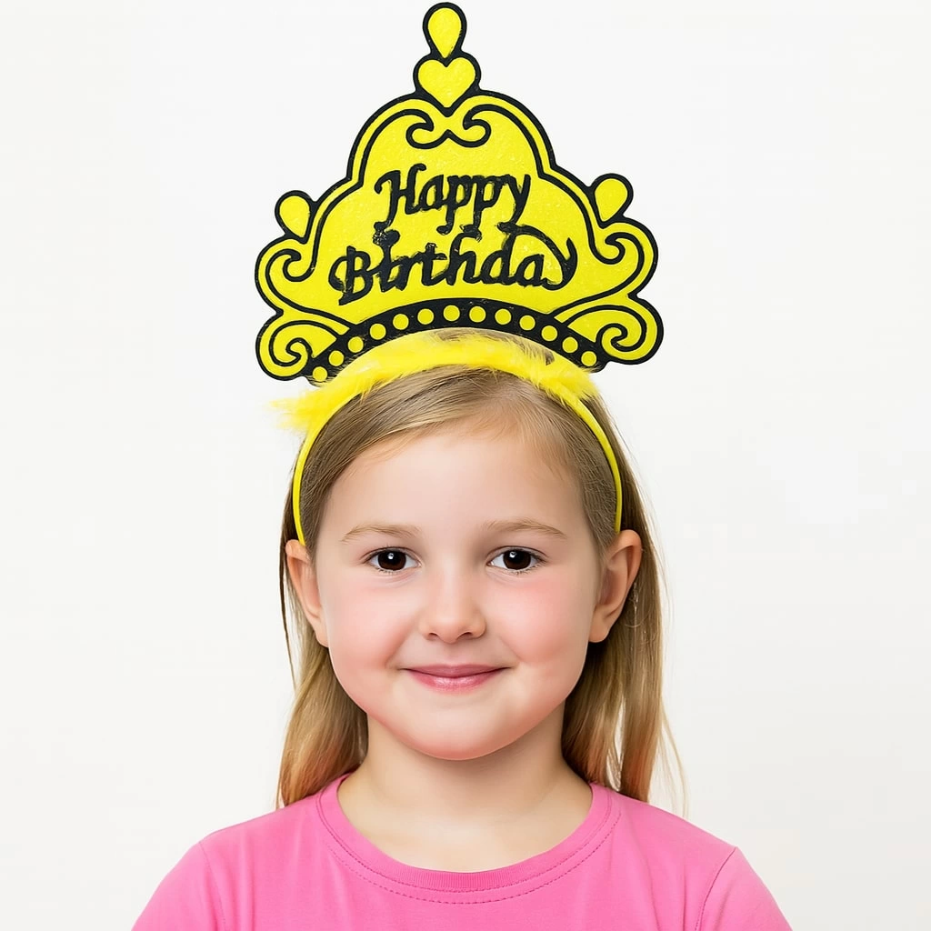 Sarı Happy Birthday Prenses Tacı – Doğum Günü Taç Aksesuarı - Lisinya Sarı Happy Birthday Prenses Tacı – Doğum Günü Taç Aksesuarı - Lisinya