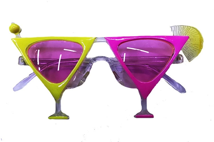 Sarı Pembe Renk Martini Parti Gözlüğü - Lisinya