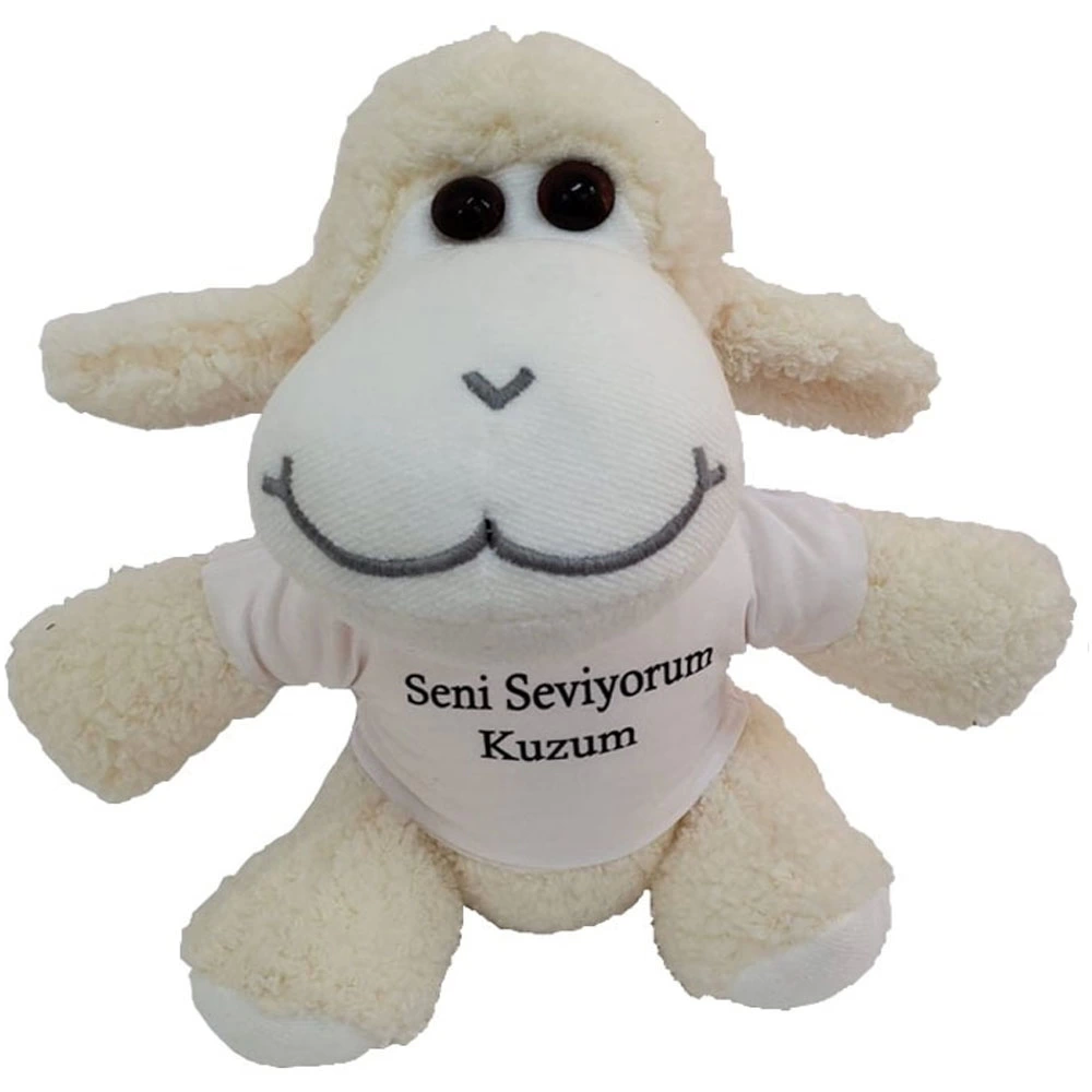 Seni Seviyorum Kuzum Tişörtlü Peluş Kuzu - Lisinya