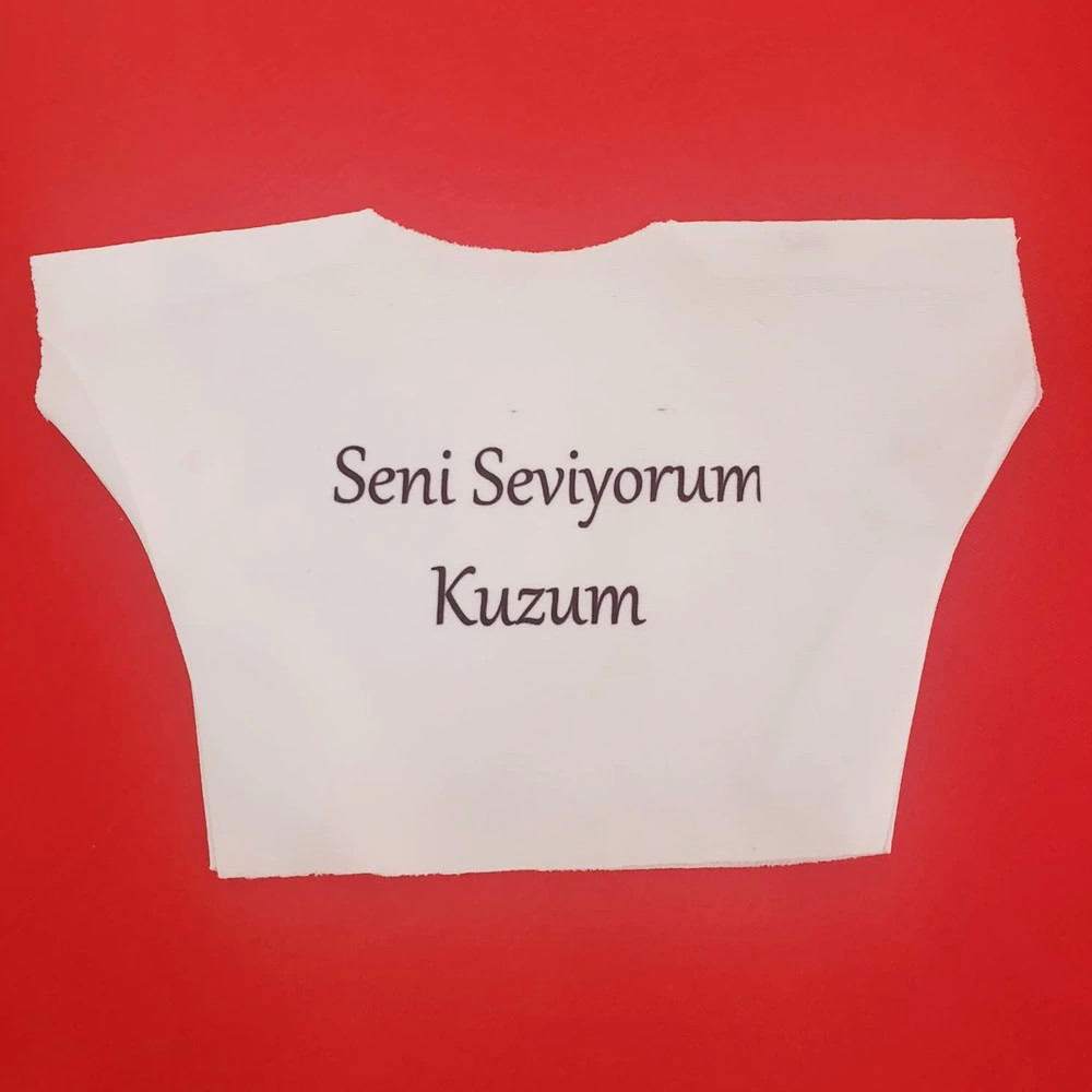 Seni Seviyorum Kuzum Yazılı Oyuncak Peluş Tişörtü - Lisinya Seni Seviyorum Kuzum Yazılı Oyuncak Peluş Tişörtü - Lisinya