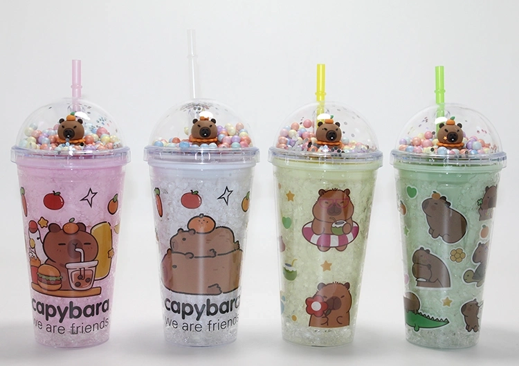 Sevimli Kapibara Pipetli Boncuklu Termos & Suluk Alk4707 - Lisinya