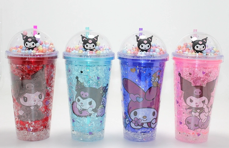 Sevimli Kuromi Işıklı Pipetli Boncuklu Suluk & Bardak 400 Ml  Alk4705 - Lisinya