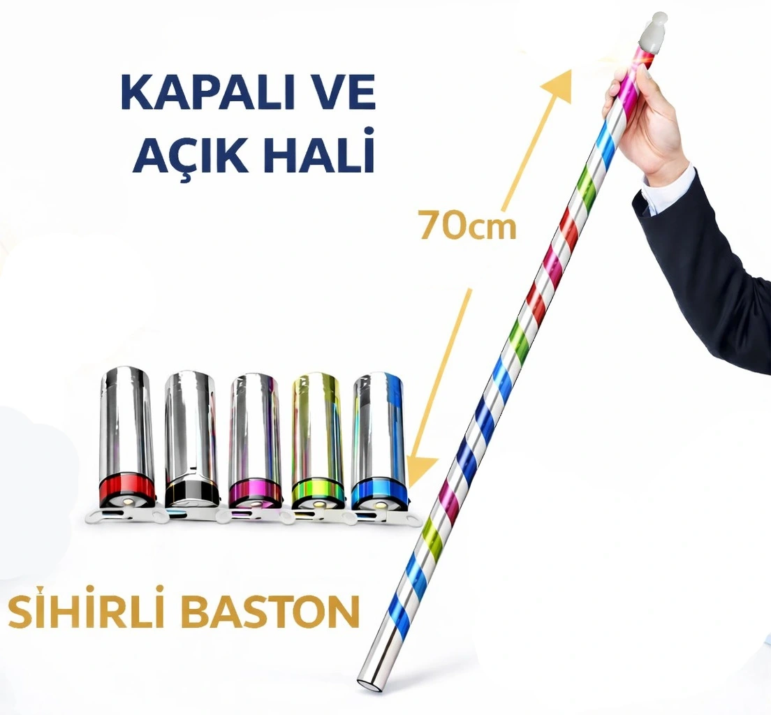 Sihirli Açılır Baston – Mendilden Bastona İlizyon Oyunu (70 Cm) - Lisinya Sihirli Açılır Baston – Mendilden Bastona İlizyon Oyunu (70 Cm) - Lisinya