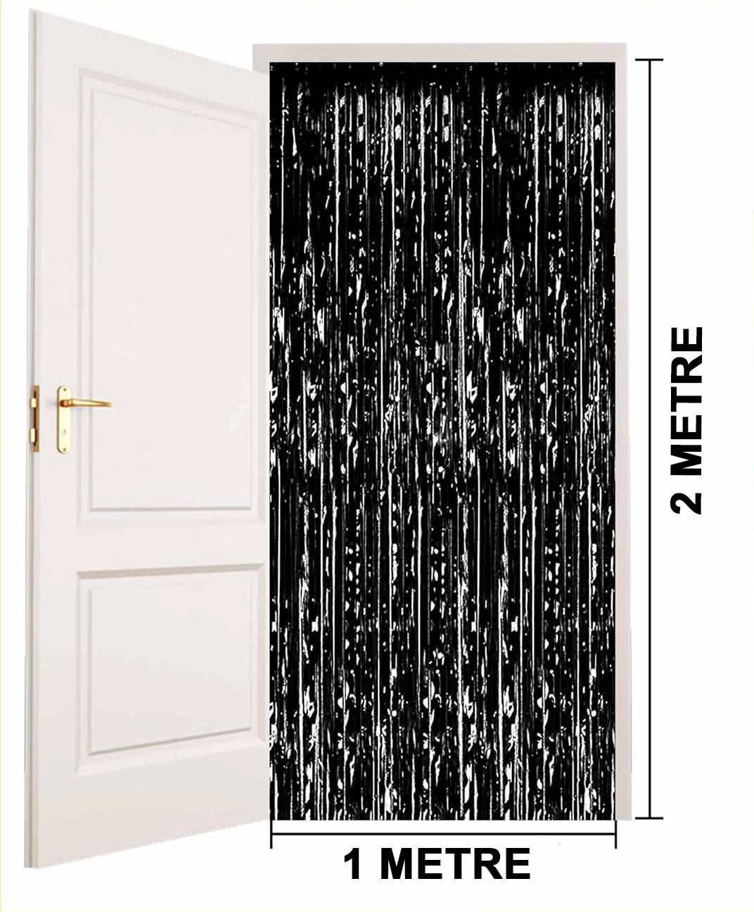 Siyah Renk Ekstra Metalize Parlak Saçaklı Arka Fon Perde İthal A Kalite 1x2 Metre - Lisinya Siyah Renk Ekstra Metalize Parlak Saçaklı Arka Fon Perde İthal A Kalite 1x2 Metre - Lisinya