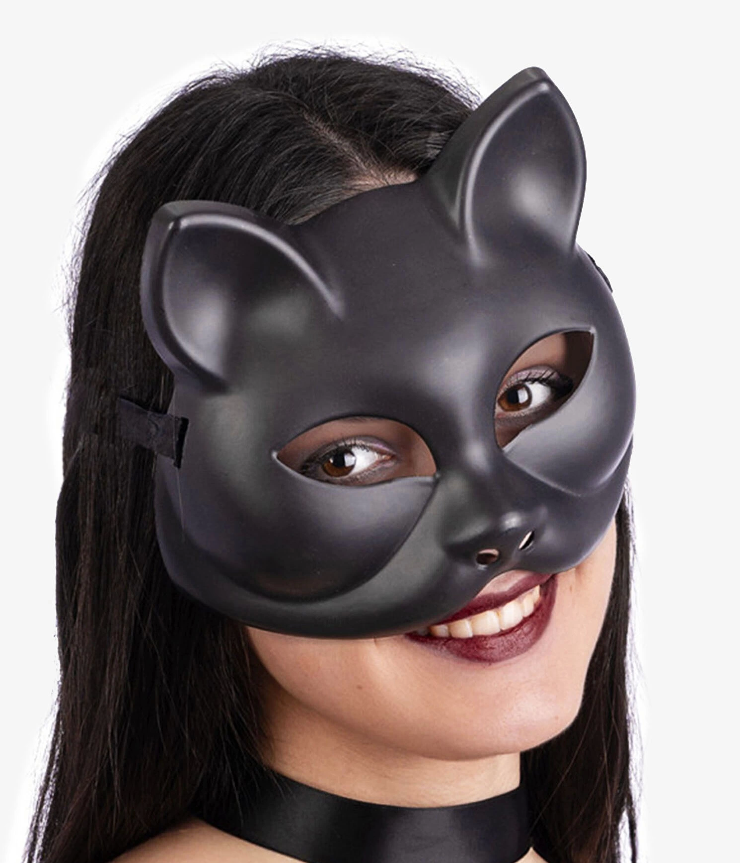 Siyah Renk Lüks Kedi Maskesi 12x13 Cm - Lisinya