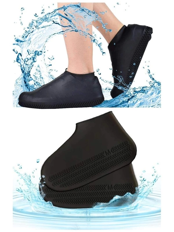 Siyah Silikon Yağmur Koruyucu Ayakkabı Kılıfı Kaymaz Su Kir Geçirmez Large (40-46) - Lisinya Siyah Silikon Yağmur Koruyucu Ayakkabı Kılıfı Kaymaz Su Kir Geçirmez Large (40-46) - Lisinya