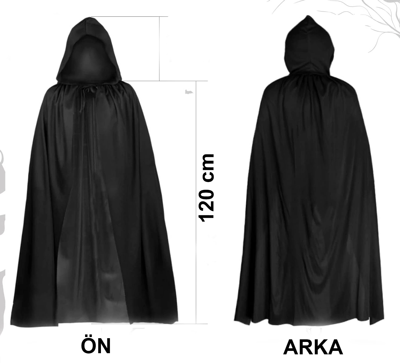 Siyah Uzun Pelerin 120 Cm Kapüşonlu – Cosplay Ve Parti Kostümü - Lisinya Siyah Uzun Pelerin 120 Cm Kapüşonlu – Cosplay Ve Parti Kostümü - Lisinya