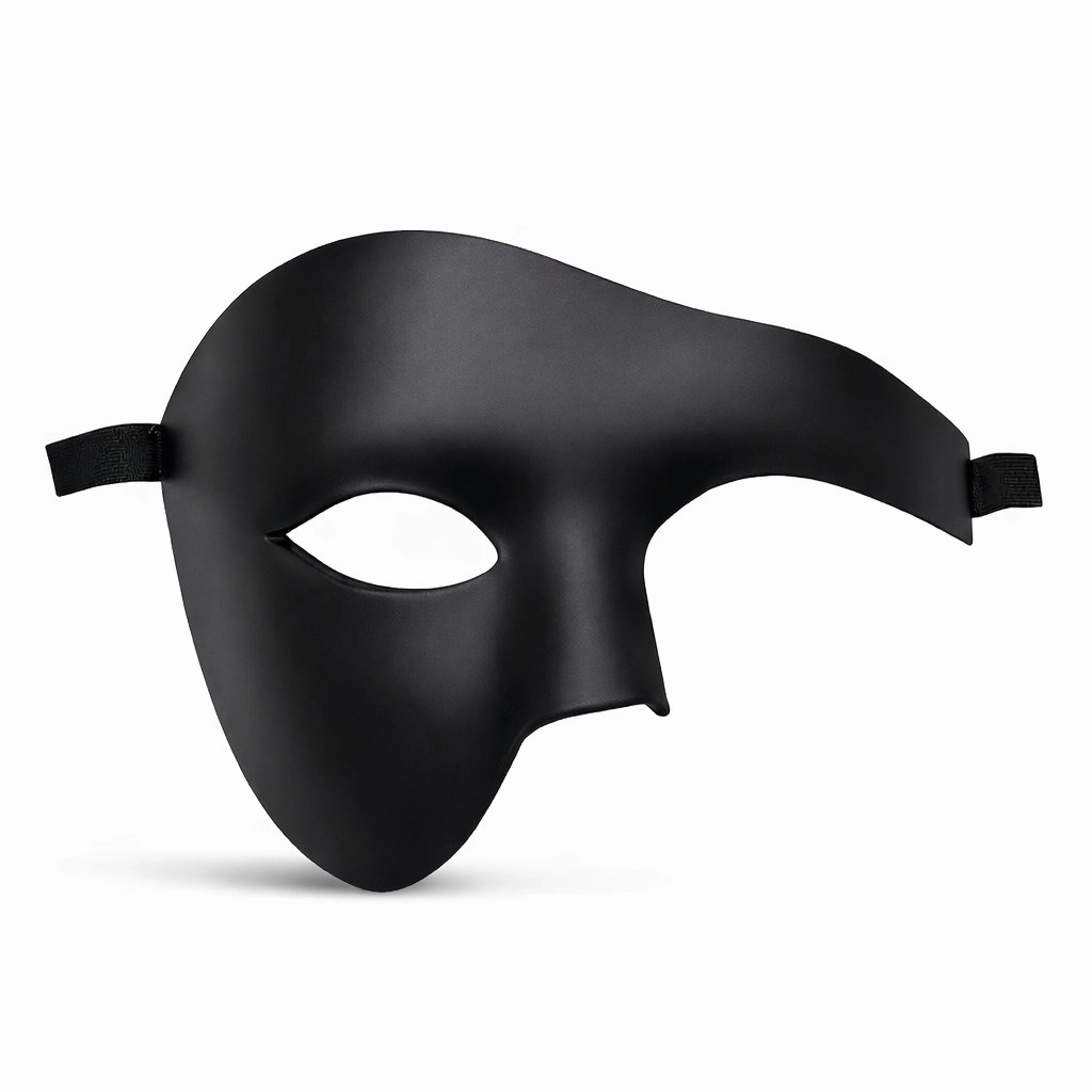 Siyah Yarım Erkek Maske – Phantom Parti  Balo Maskesi - Lisinya