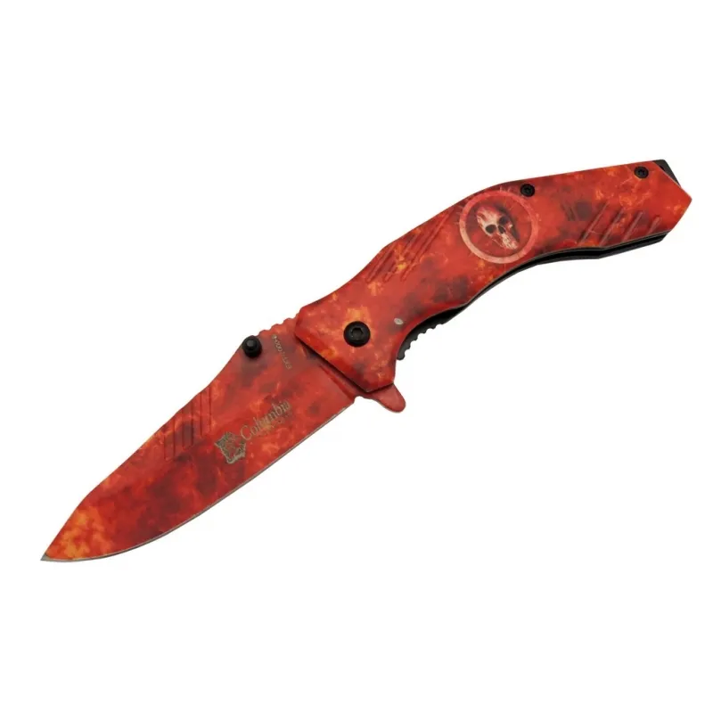 Skeleton 7000b Kamp Çakı 20 Cm - Kırmızı İskelet Desenli, Otomatik - Lisinya Skeleton 7000b Kamp Çakı 20 Cm - Kırmızı İskelet Desenli, Otomatik - Lisinya