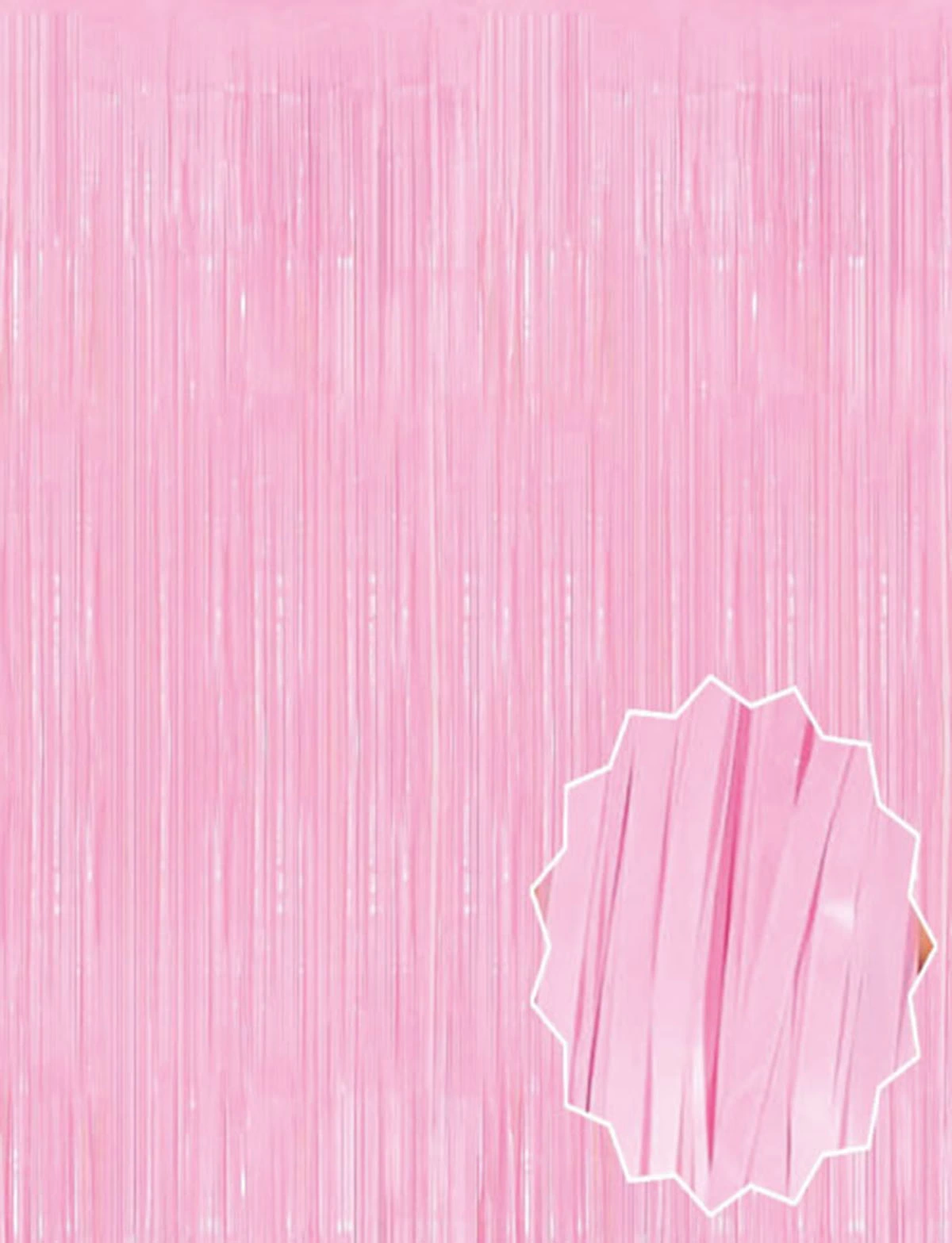 Soft Pembe Püsküllü Kapı Perdesi - Parti, Baby Shower, Cinsiyet Partisi 1x2 M - Lisinya